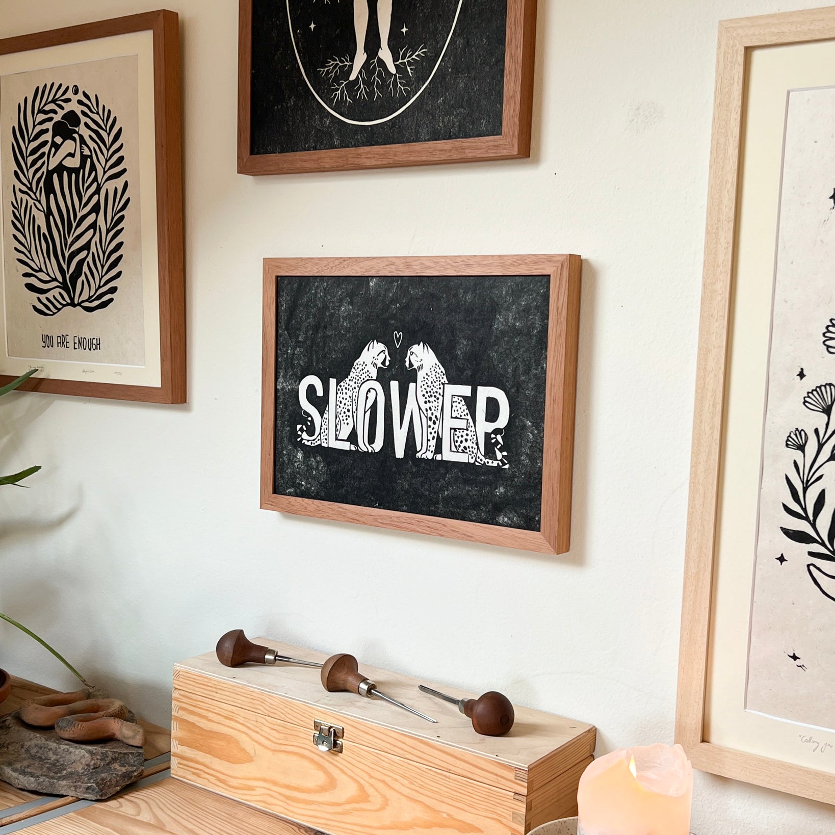 Slower Linoldruck - art.from.ilkas.heart