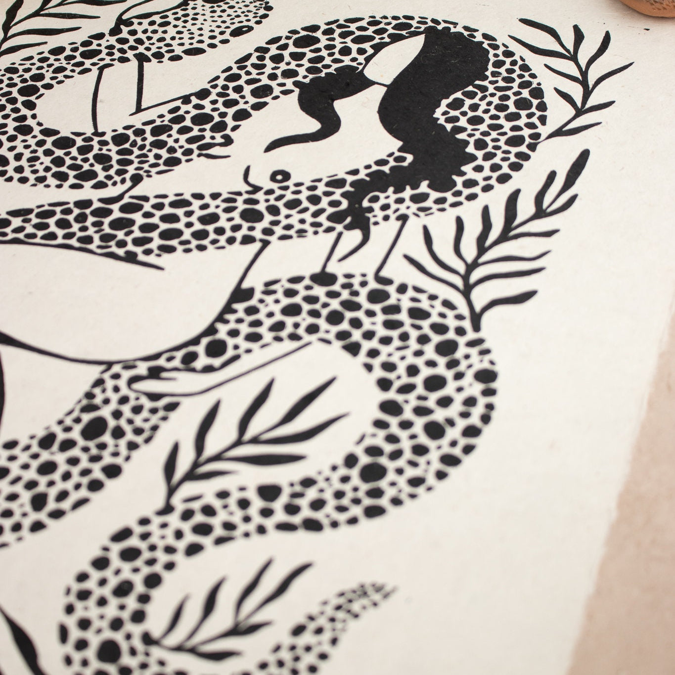 Snake Spirit Linoldruck Limitierte Auflage - art.from.ilkas.heart