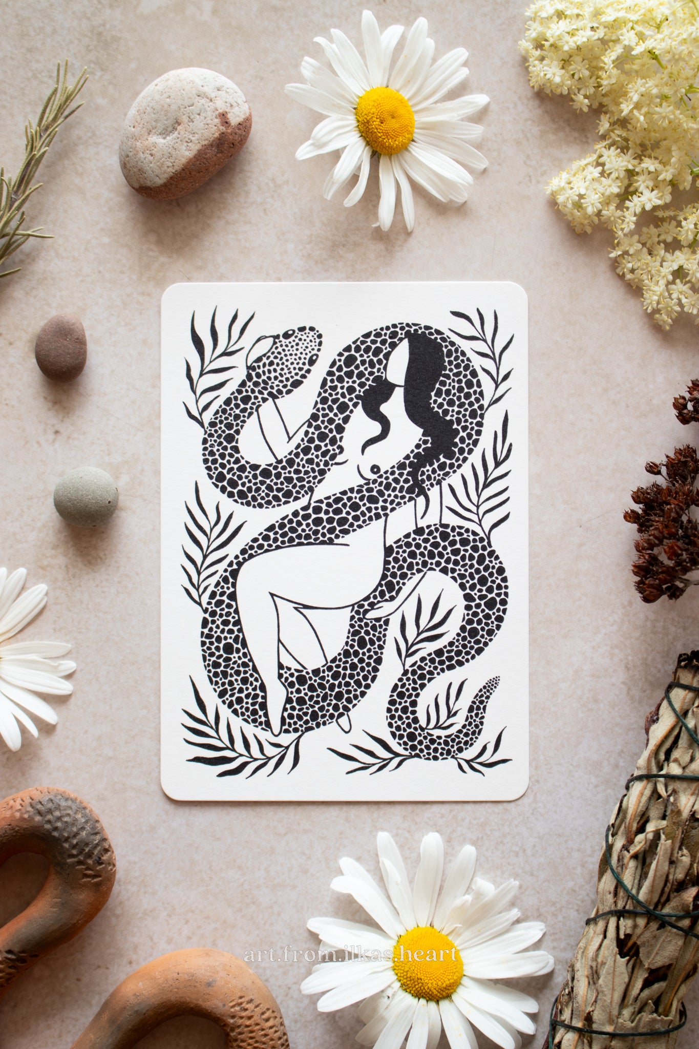 Snake Spirit Postkarte - art.from.ilkas.heart