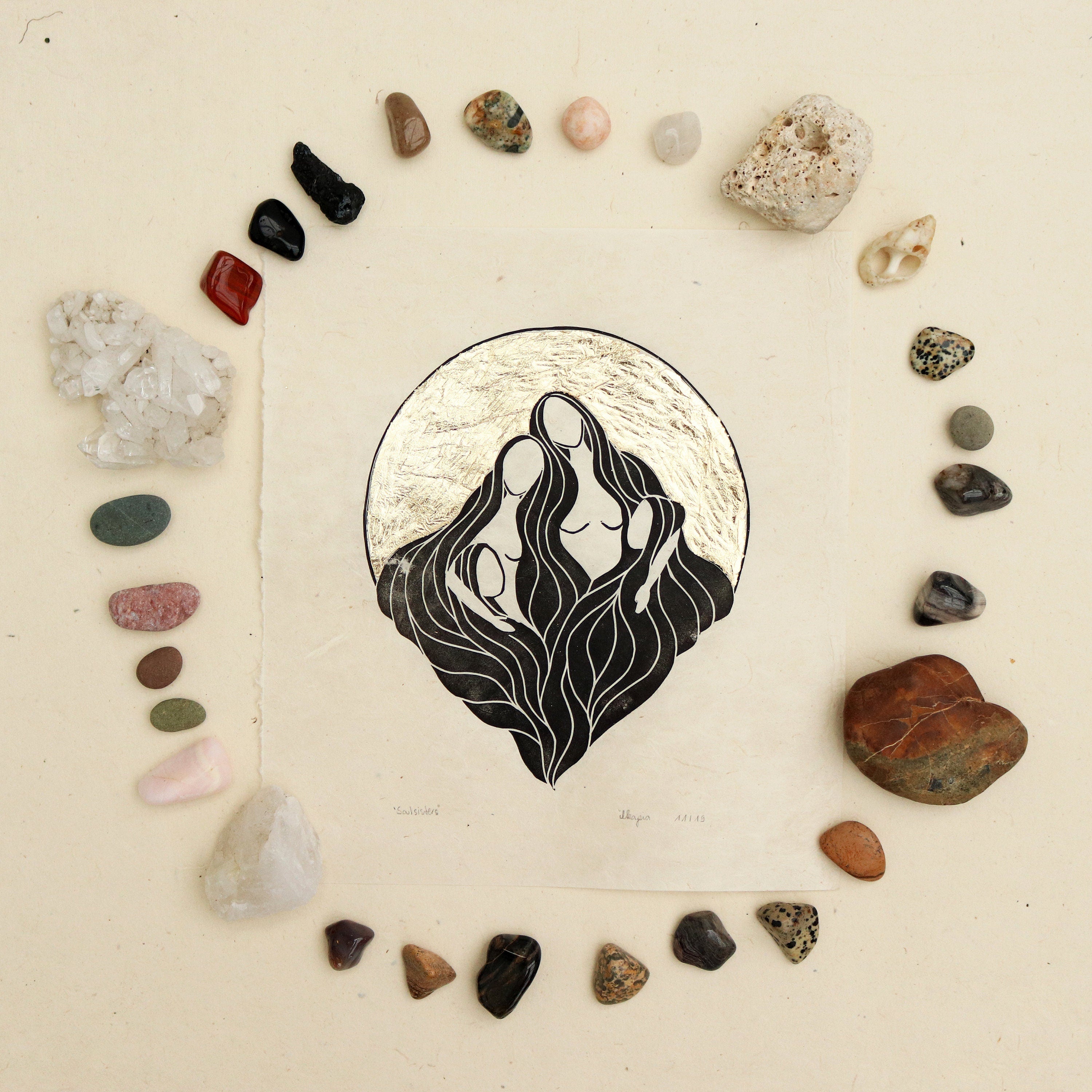 Soul Sisters Linoldruck - art.from.ilkas.heart