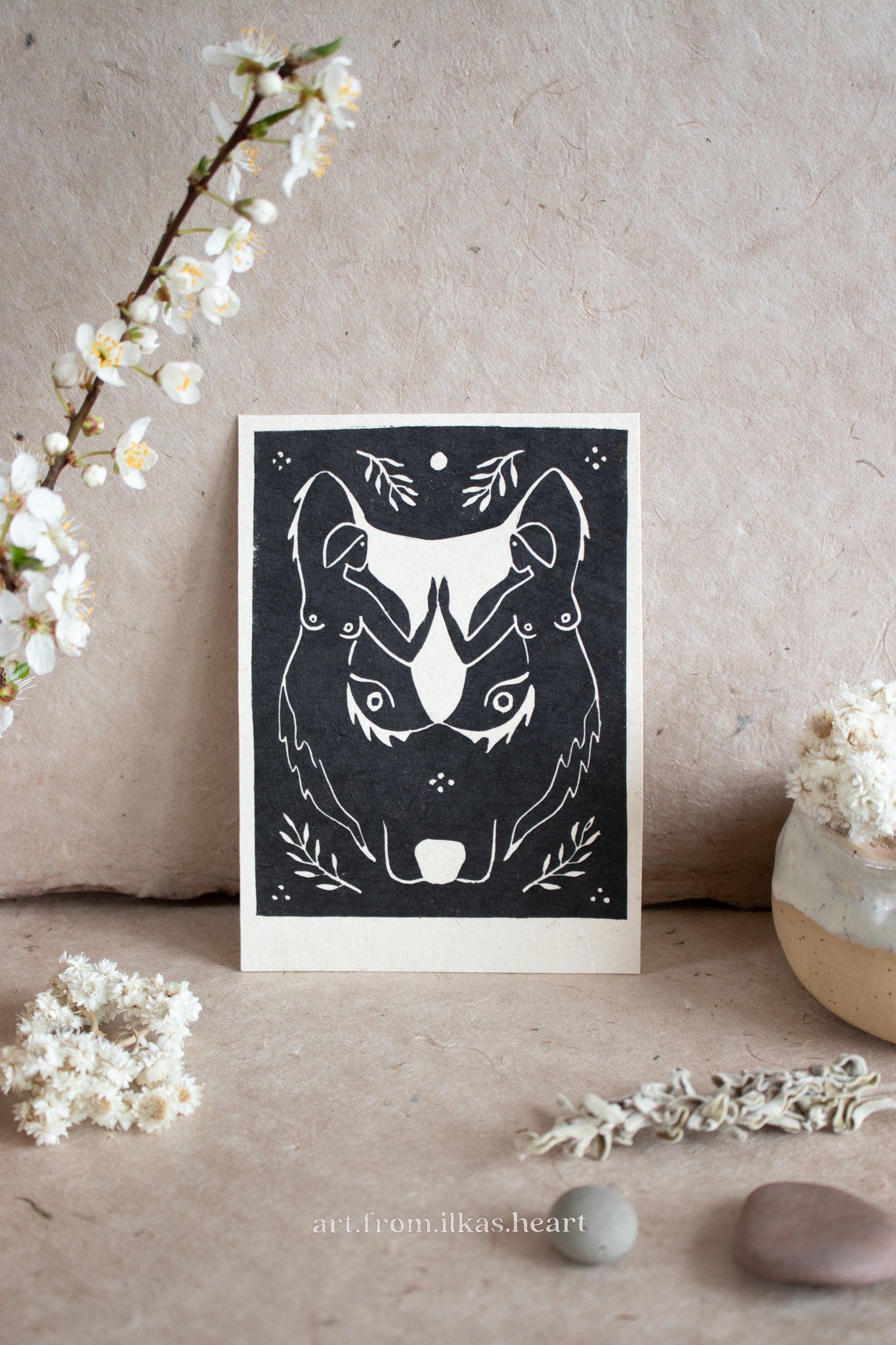 The Guardian Linoldruck - art.from.ilkas.heart