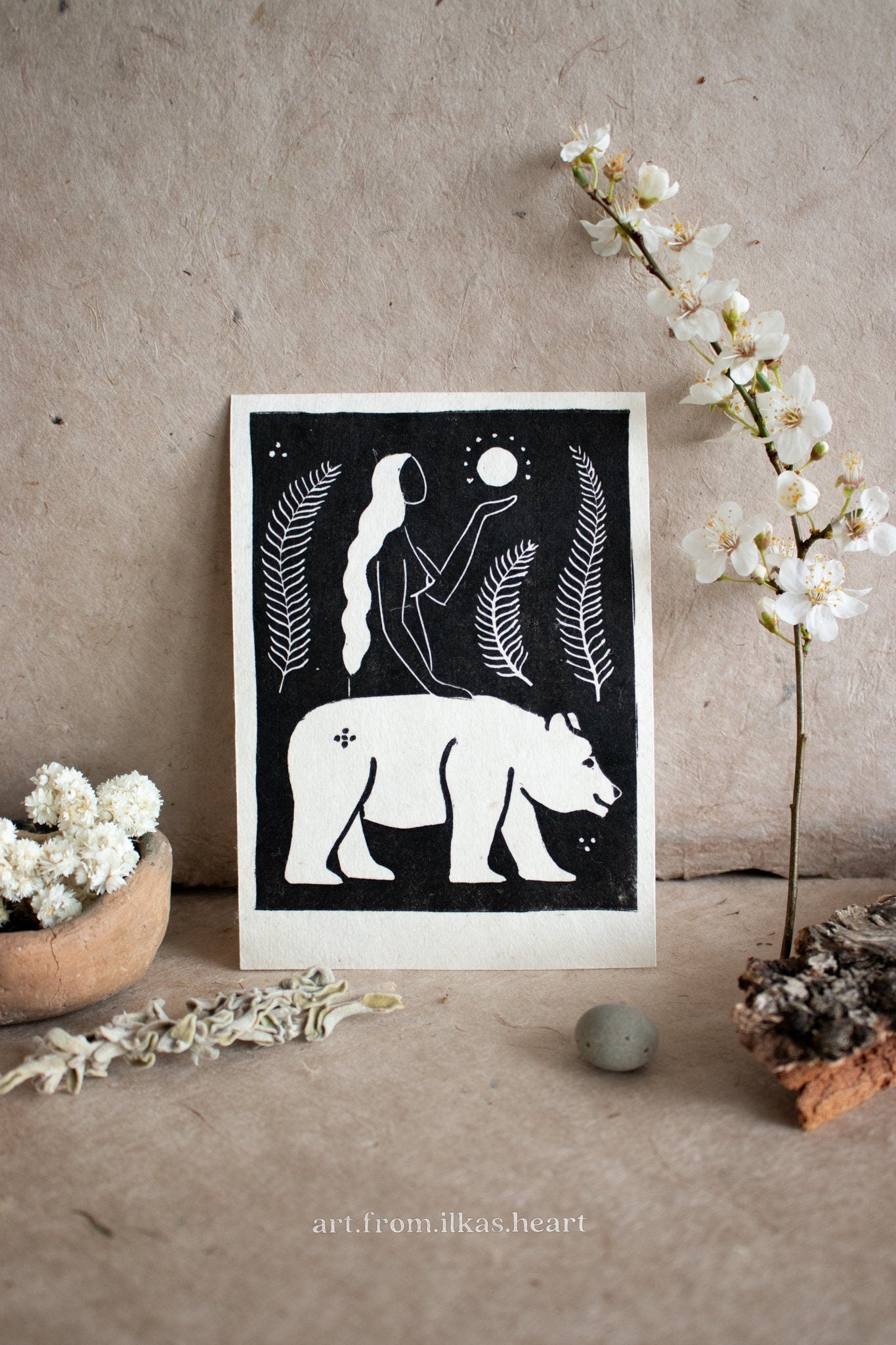 The Guidance Linoldruck - art.from.ilkas.heart
