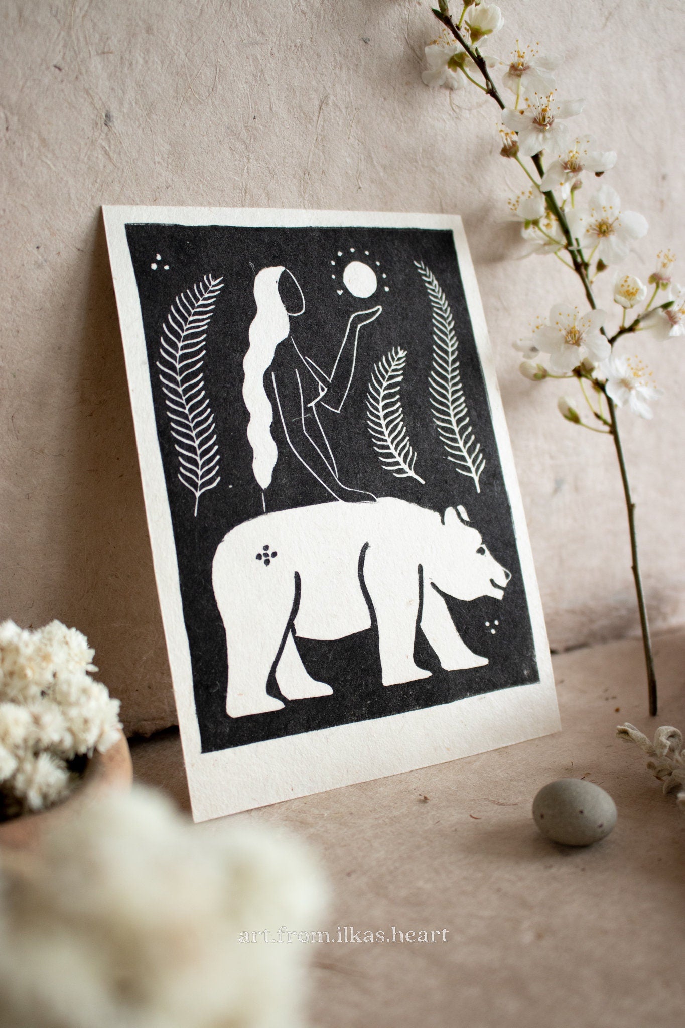 The Guidance Linoldruck - art.from.ilkas.heart