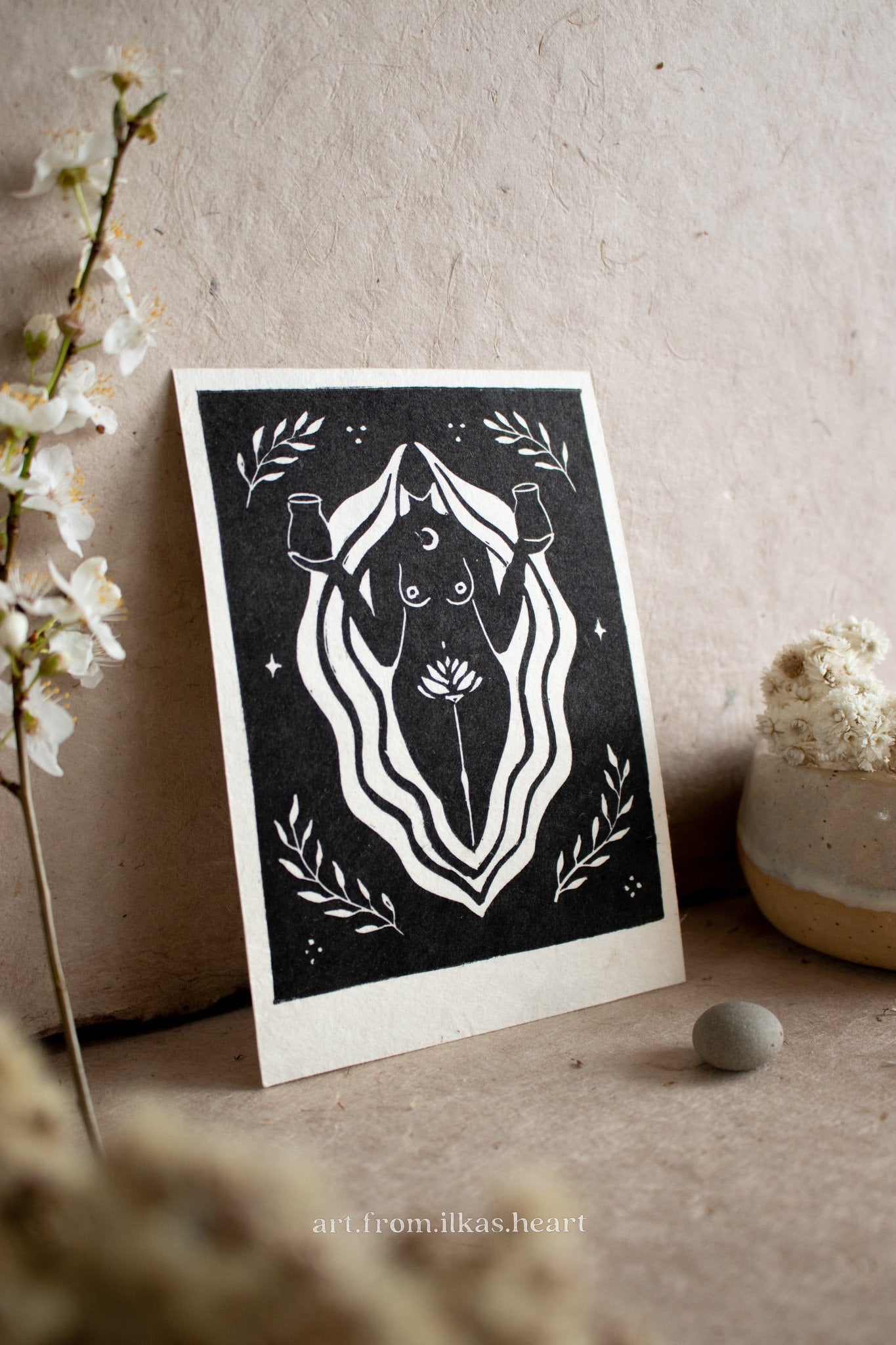 The Peace Bringer Linoldruck - art.from.ilkas.heart