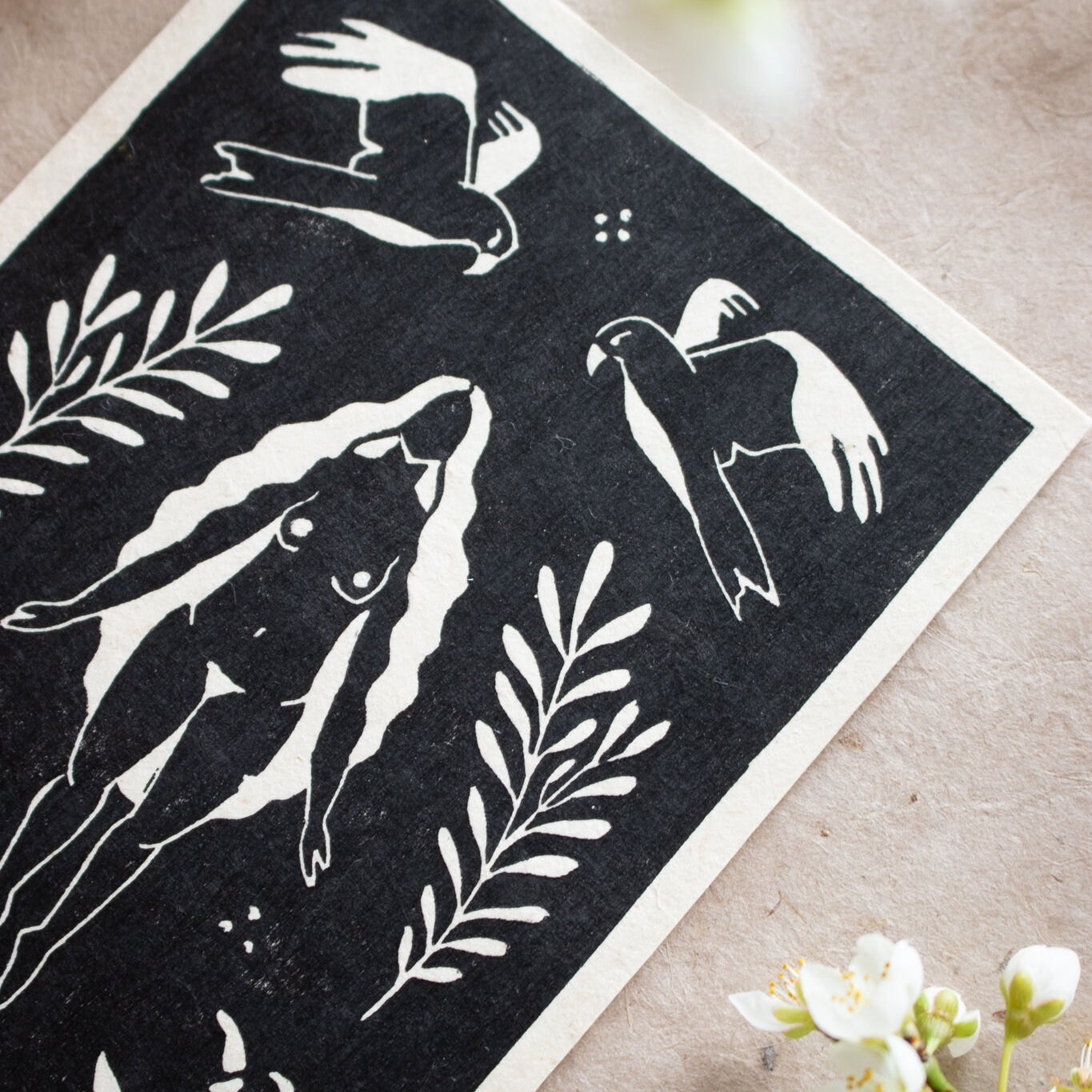 The Protectress Linoldruck - art.from.ilkas.heart