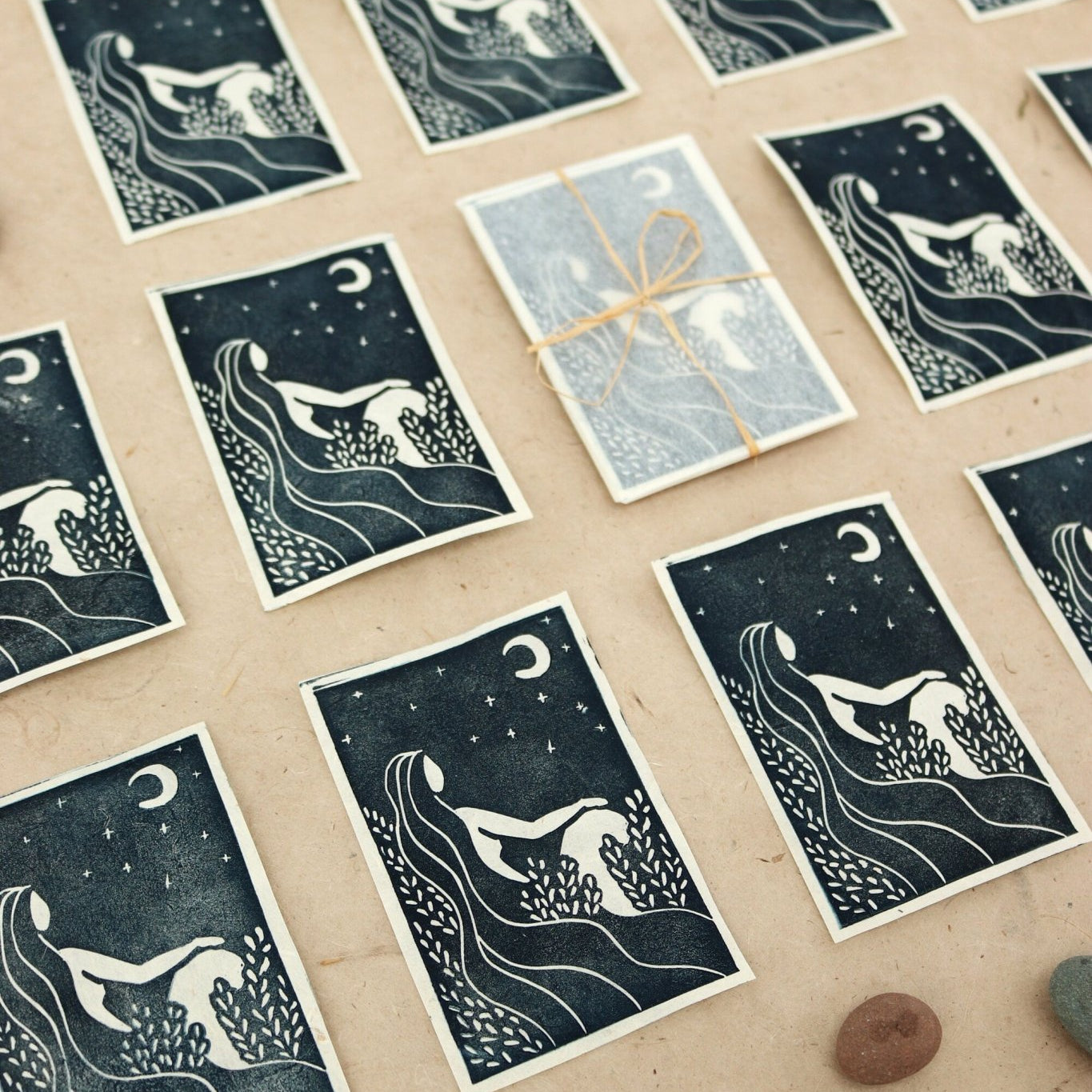 The moonshine goddess Mini Linoldruck - art.from.ilkas.heart