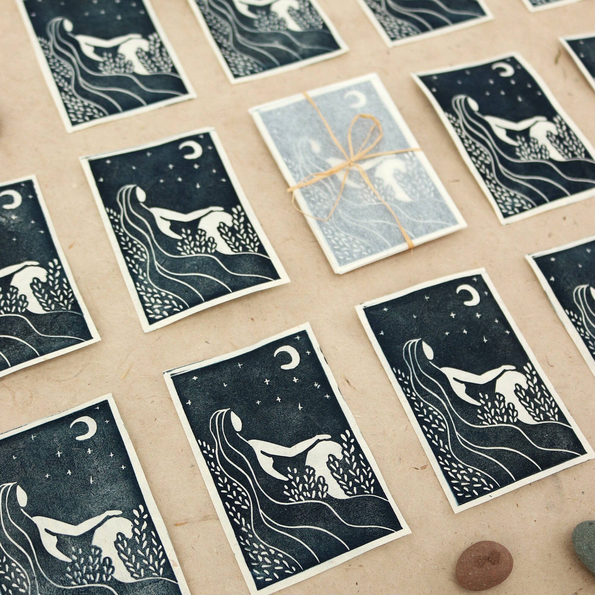 The moonshine goddess Mini Linoldruck - art.from.ilkas.heart