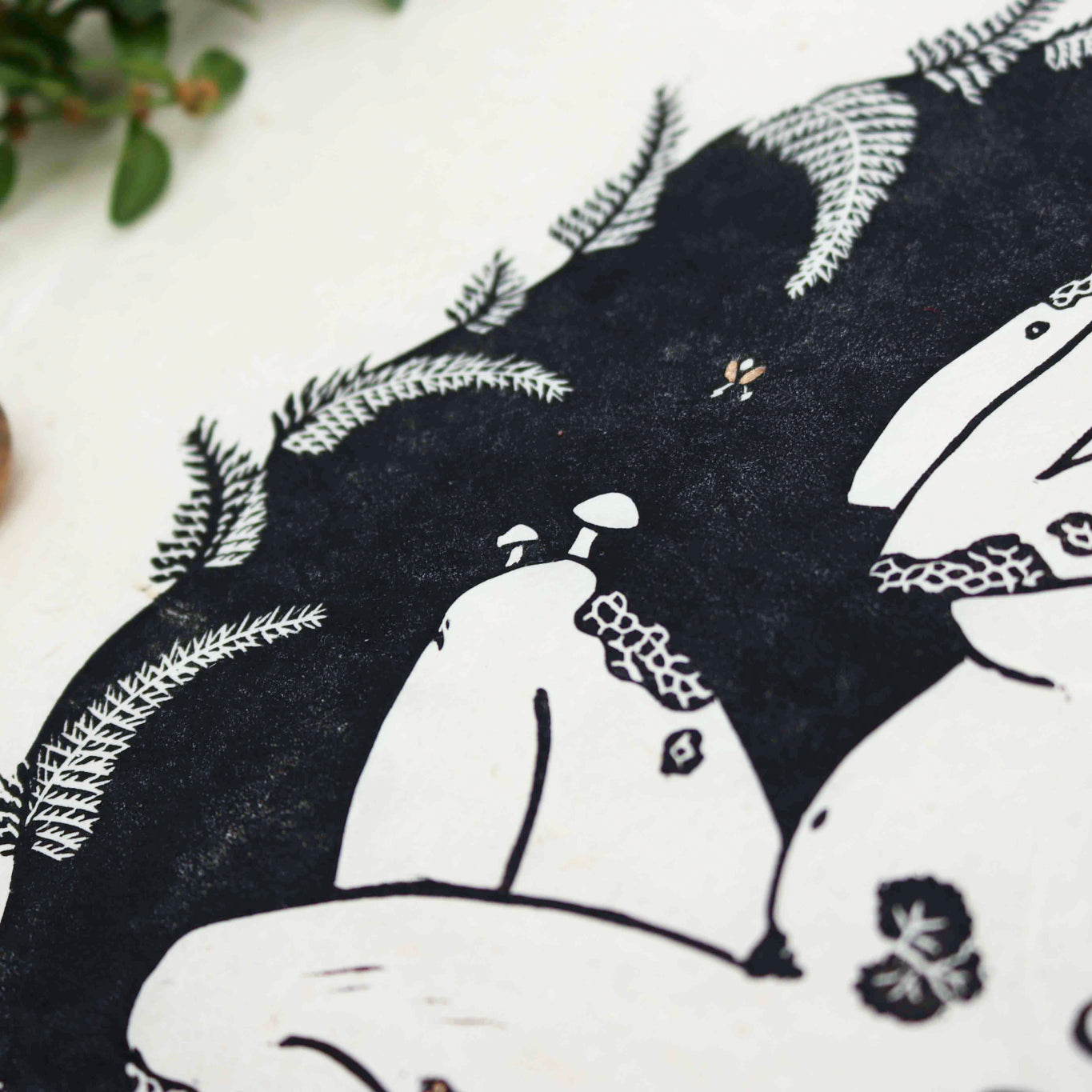 Tochter der Erde Linoldruck - art.from.ilkas.heart