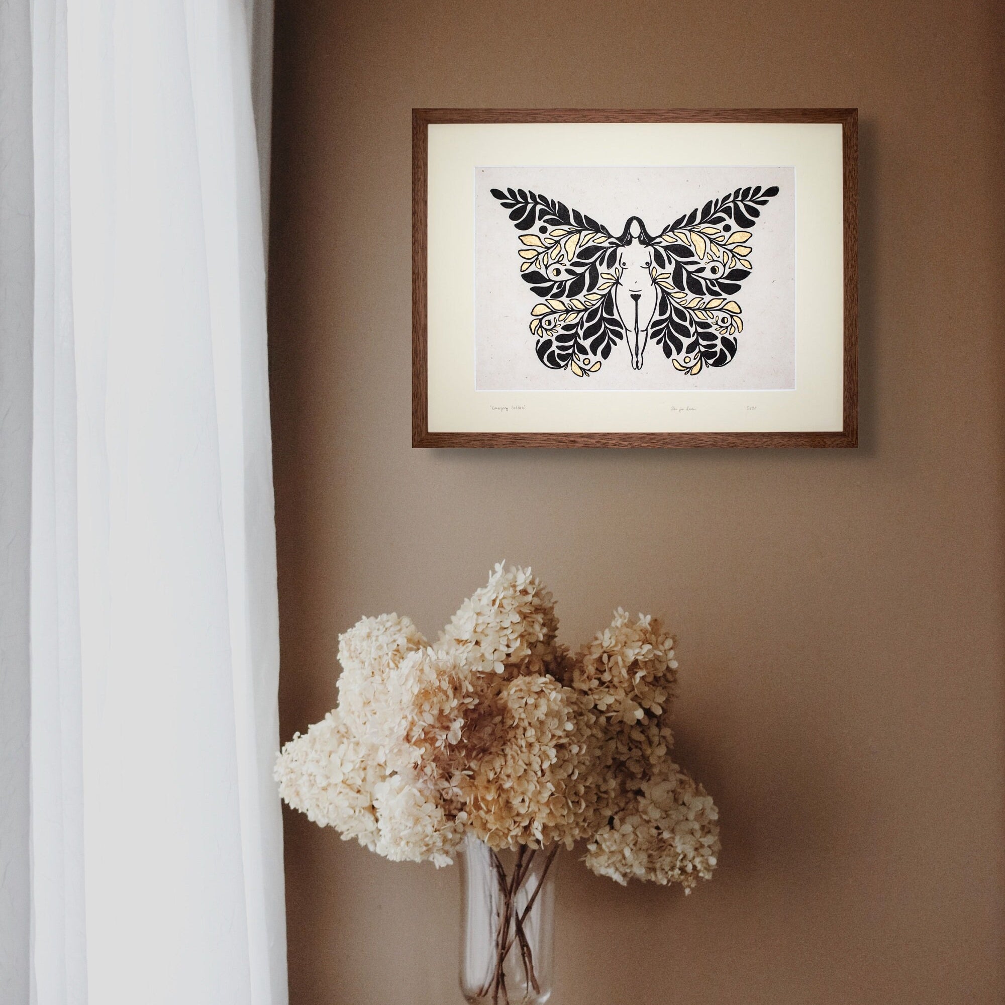 Unfolding Goddess Linoldruck - art.from.ilkas.heart