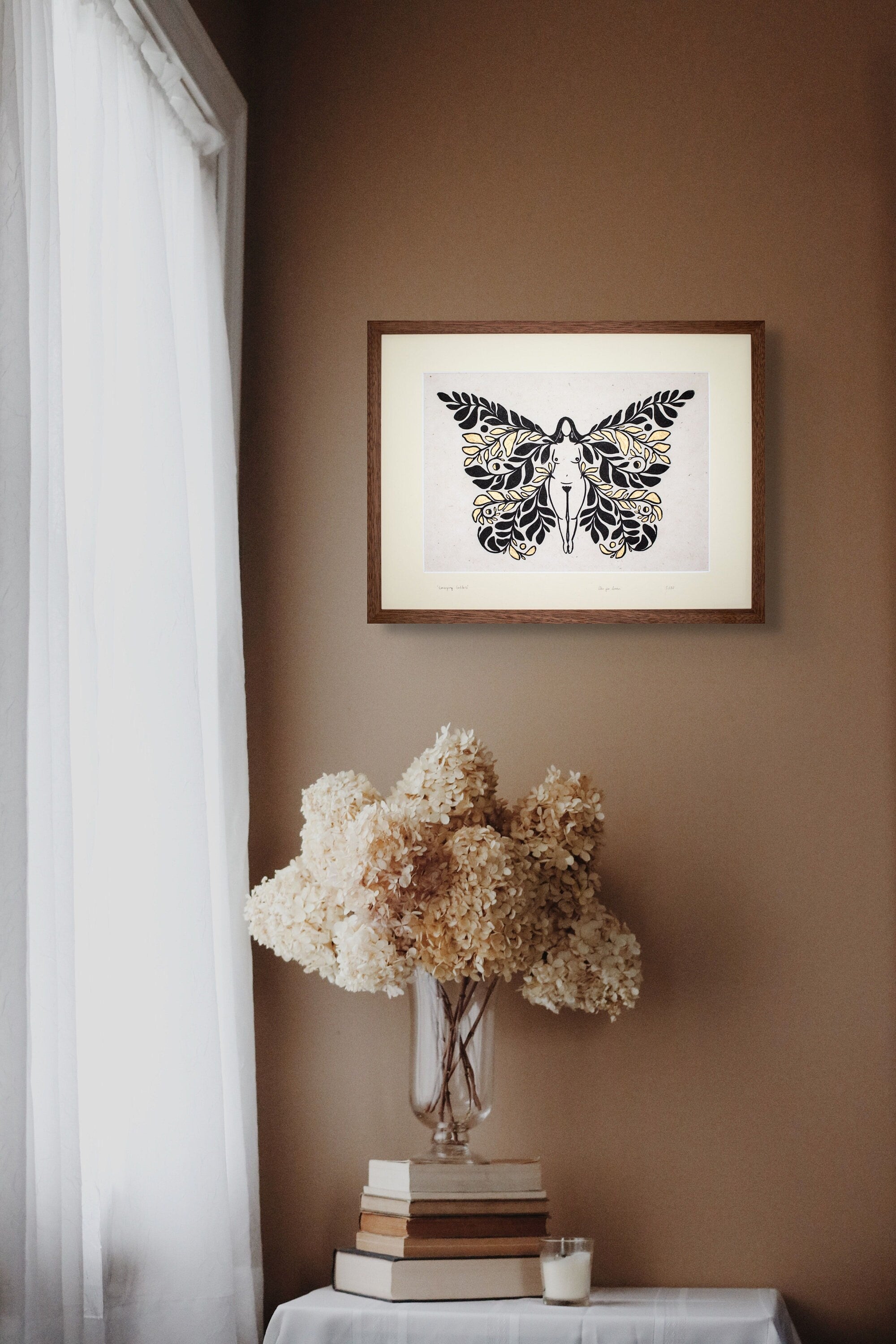 Unfolding Goddess Linoldruck - art.from.ilkas.heart