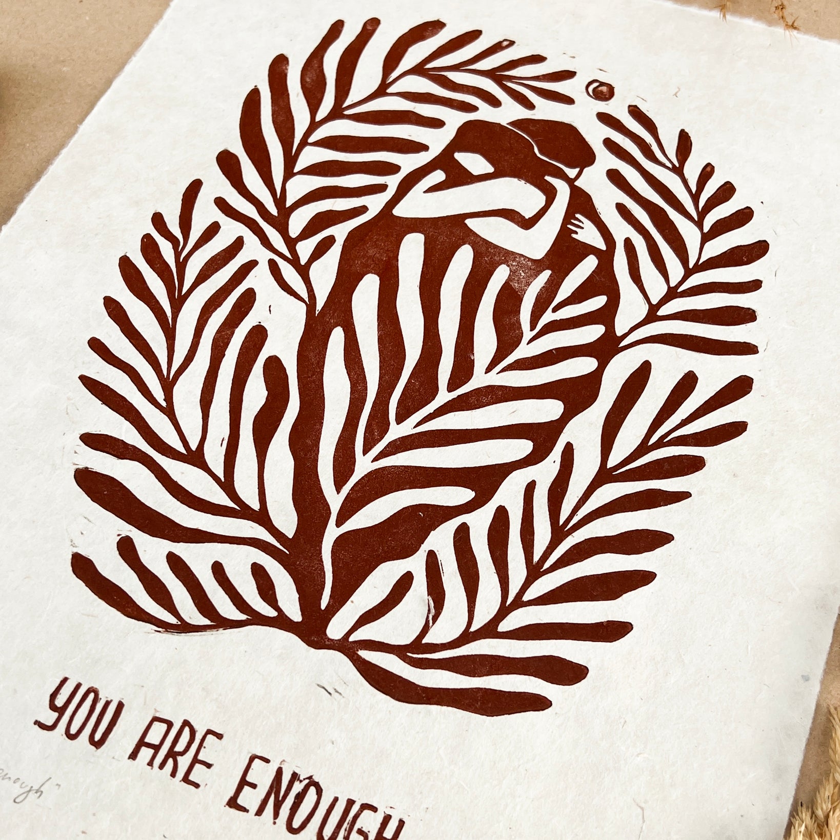 You are enough Linoldruck - art.from.ilkas.heart