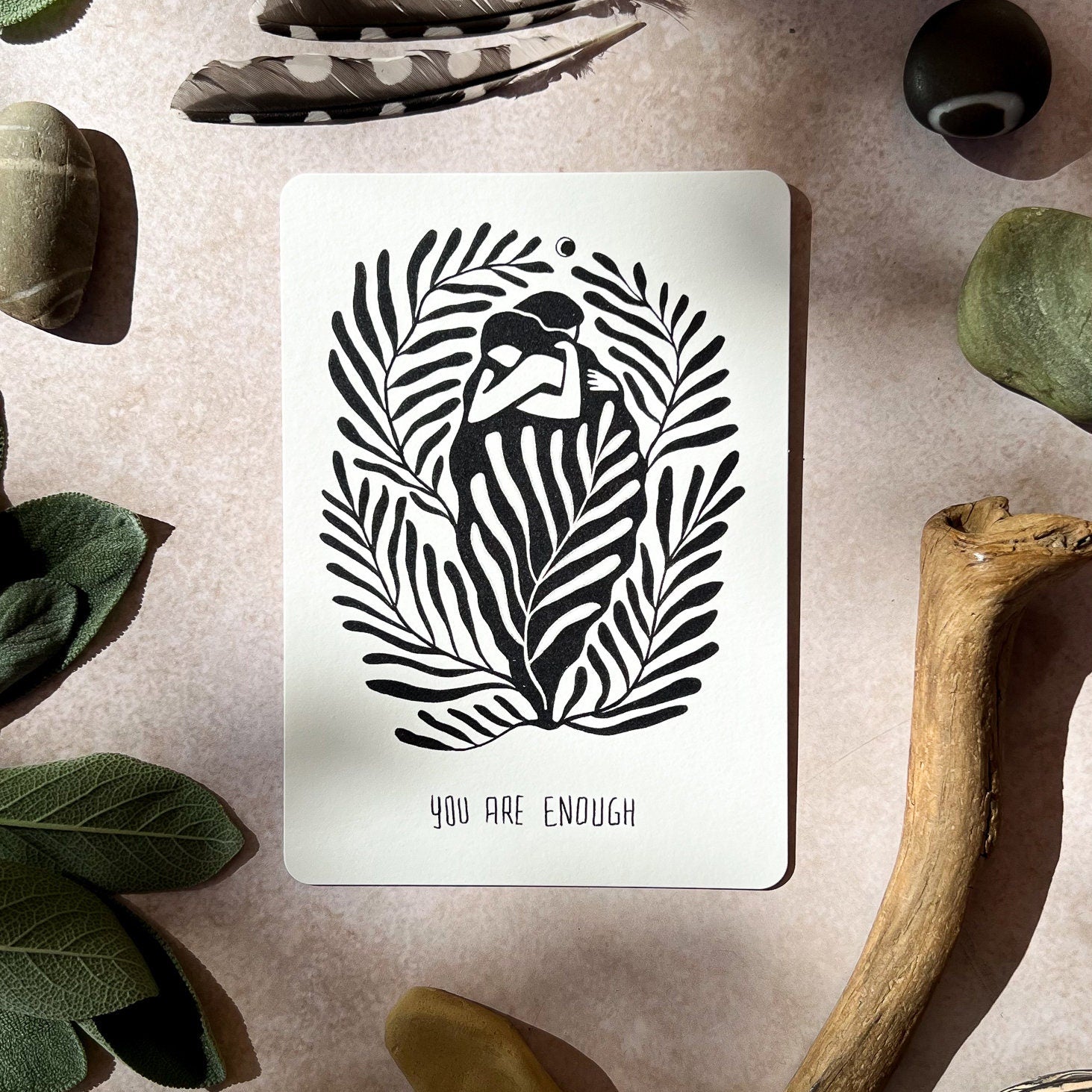 You are enough Postkarte - art.from.ilkas.heart