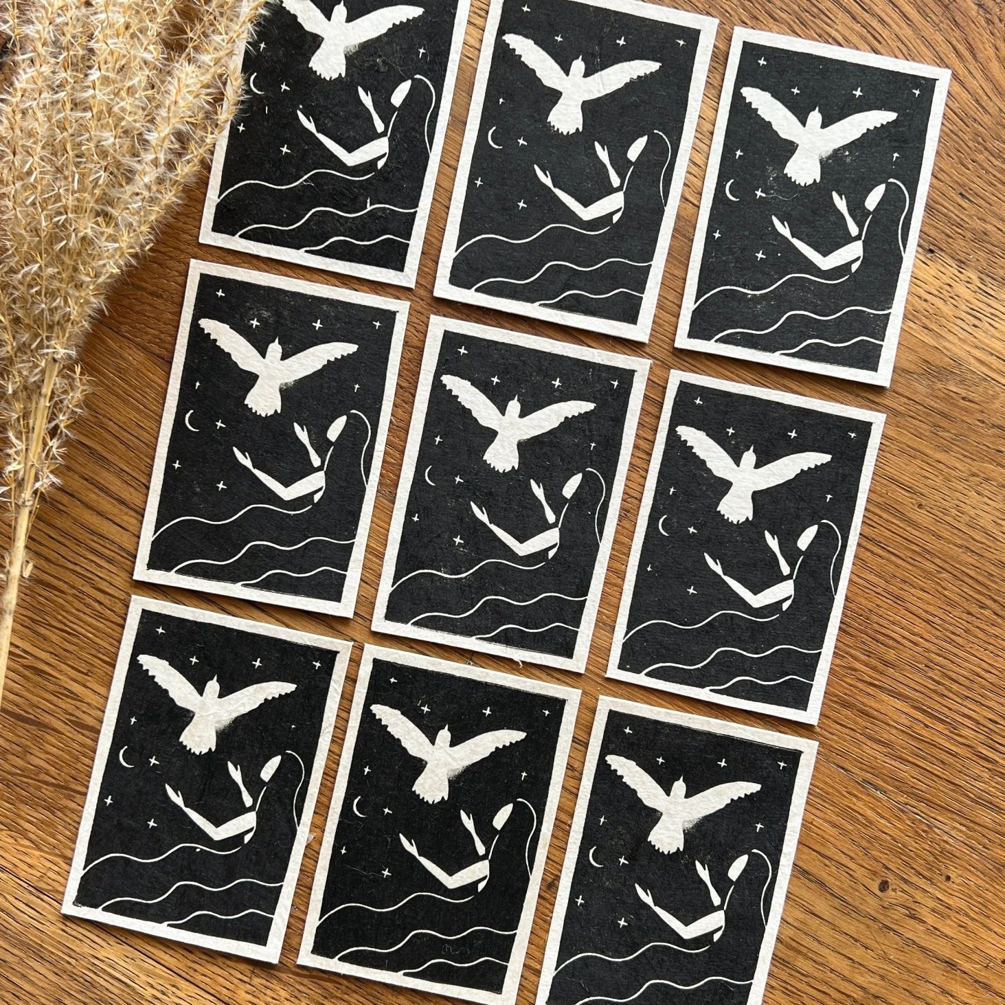 Die Friedensgöttin Mini Linoldruck - art.from.ilkas.heart