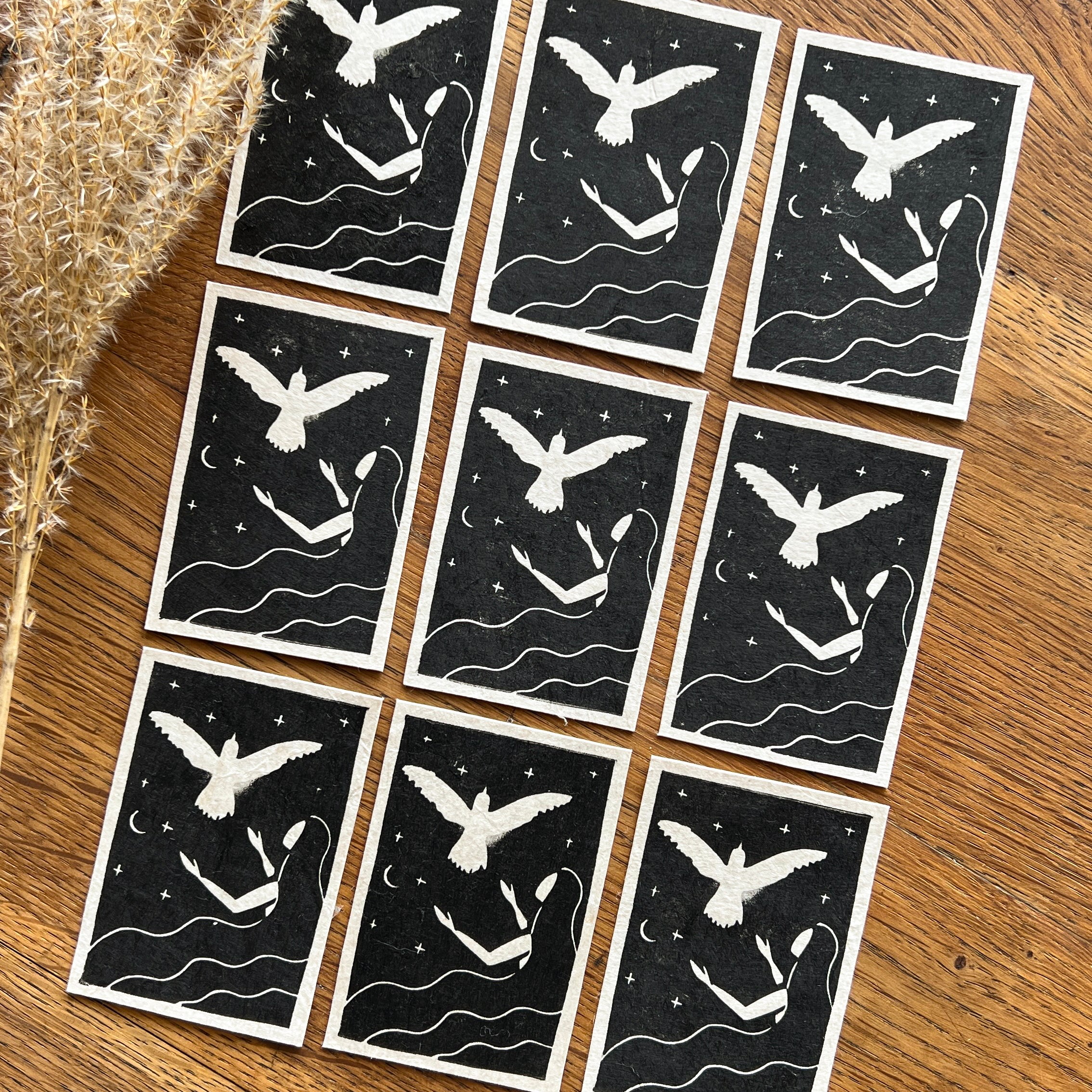 Die Friedensgöttin Mini Linoldruck - art.from.ilkas.heart