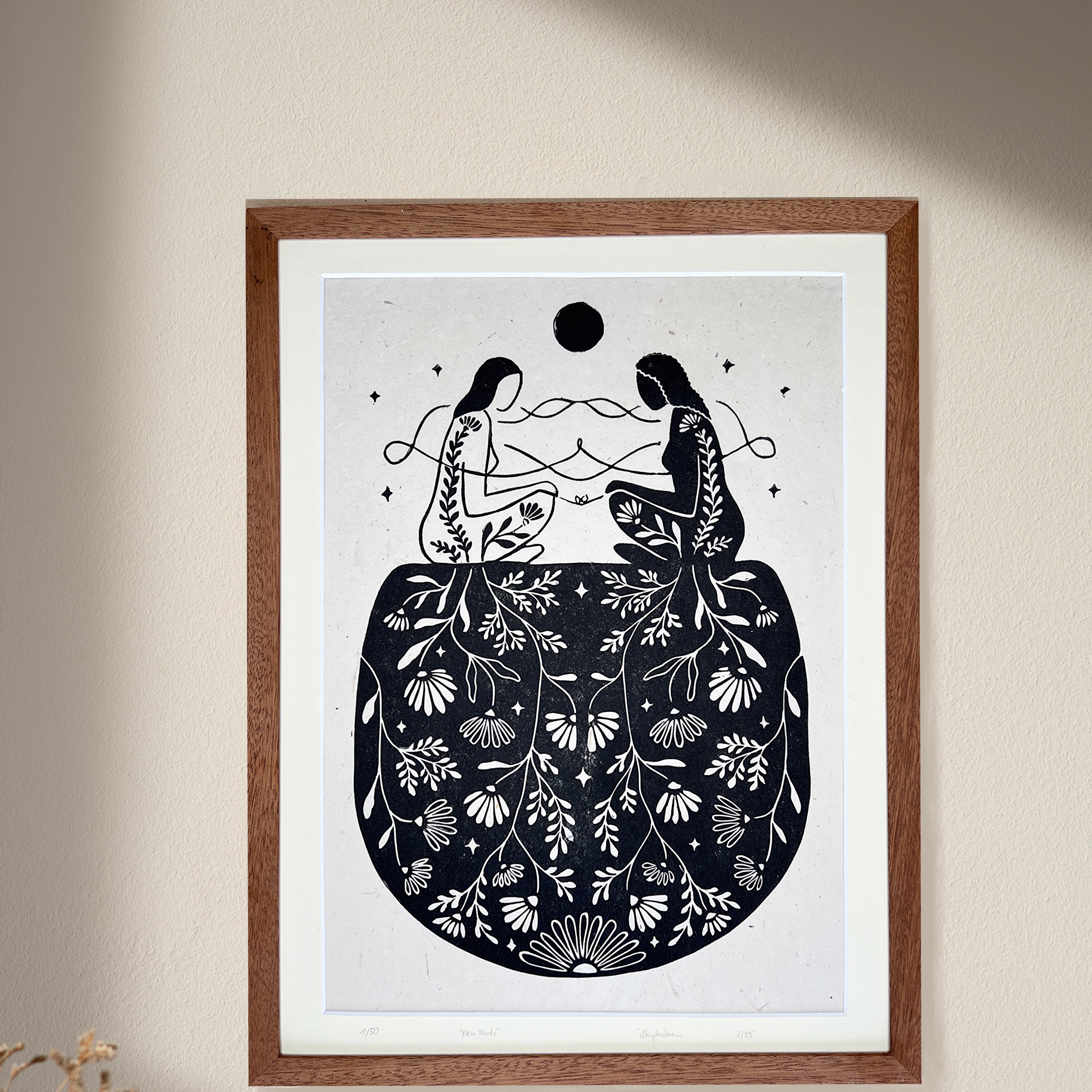 New Roots Linoldruck - art.from.ilkas.heart