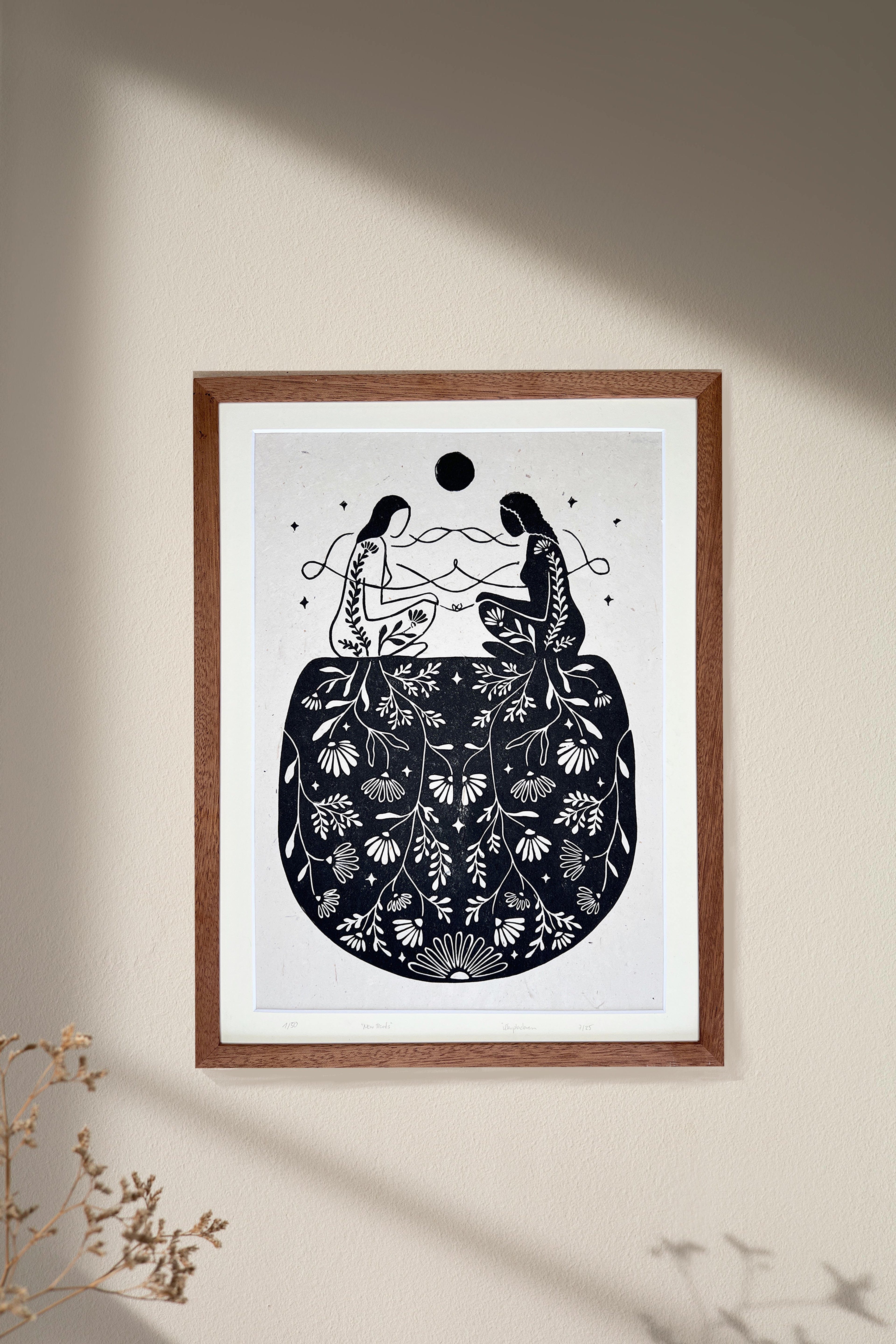 New Roots Linoldruck - art.from.ilkas.heart