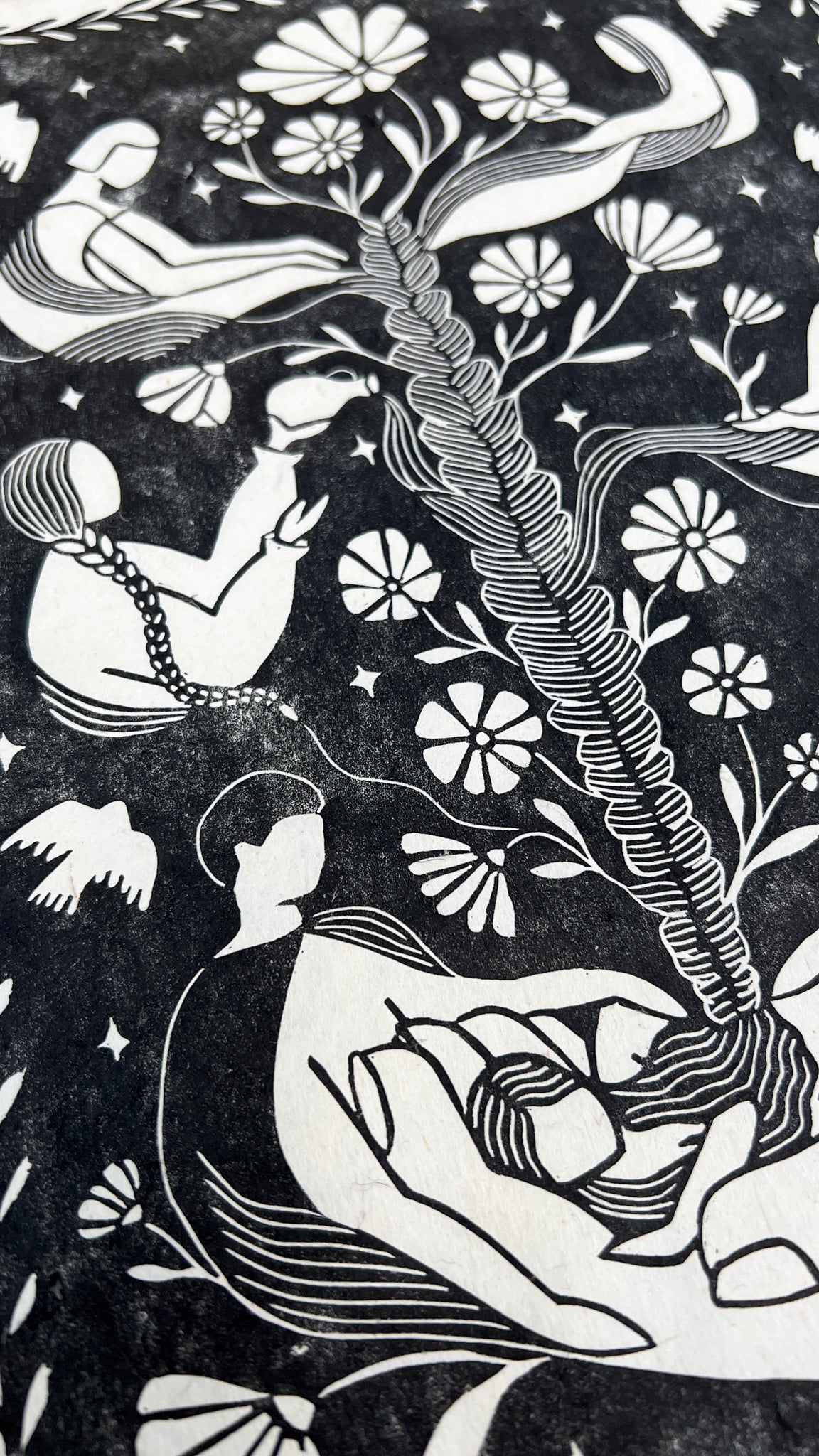 Ancestors Calling Linoldruck Limited Edition - art.from.ilkas.heart