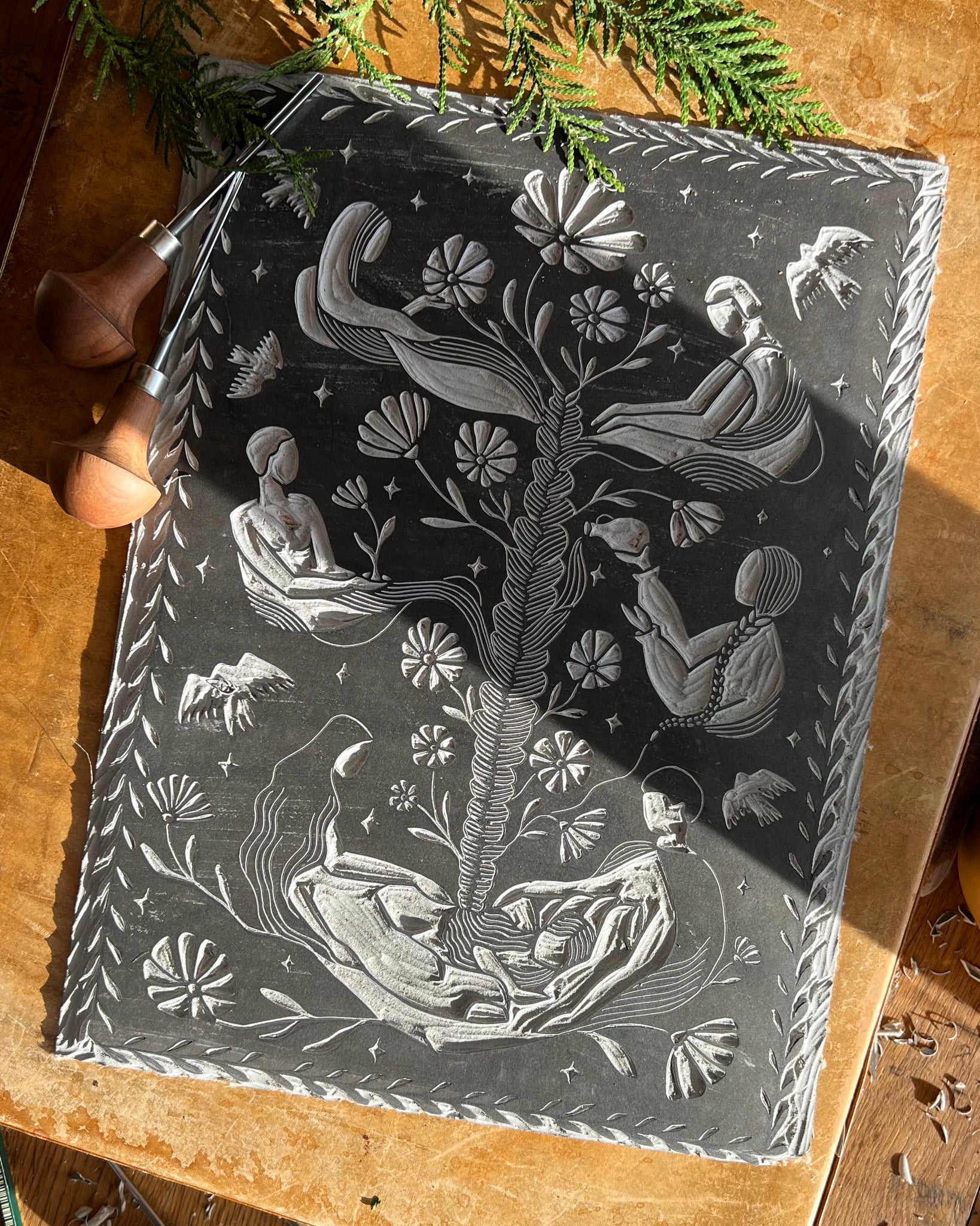 Ancestors Calling Linoldruck Limited Edition - art.from.ilkas.heart