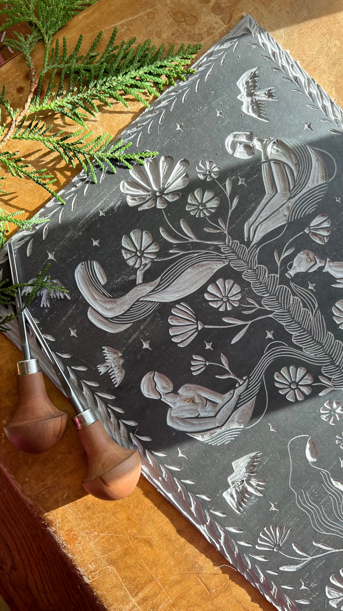 Ancestors Calling Linoldruck Limited Edition - art.from.ilkas.heart