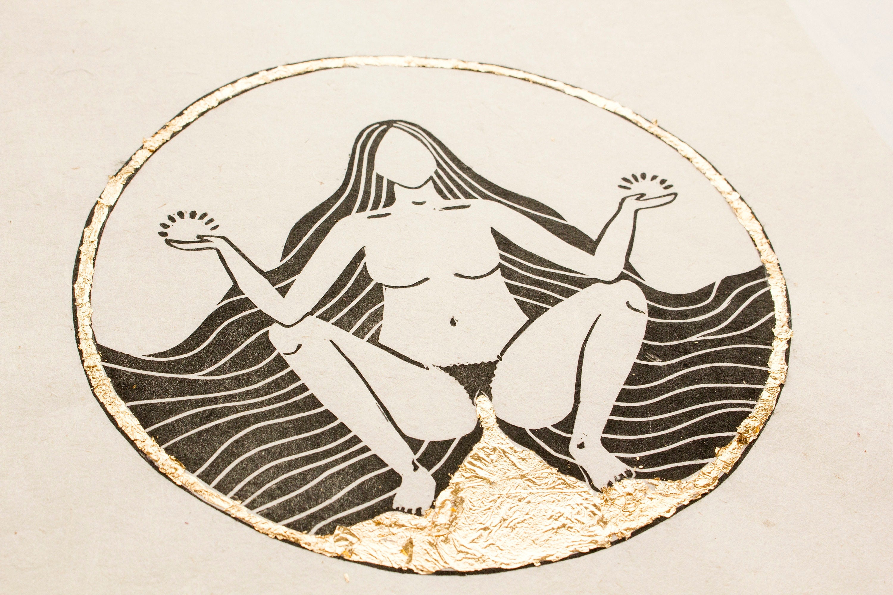 Die blutende Göttin Linoldruck - art.from.ilkas.heart  