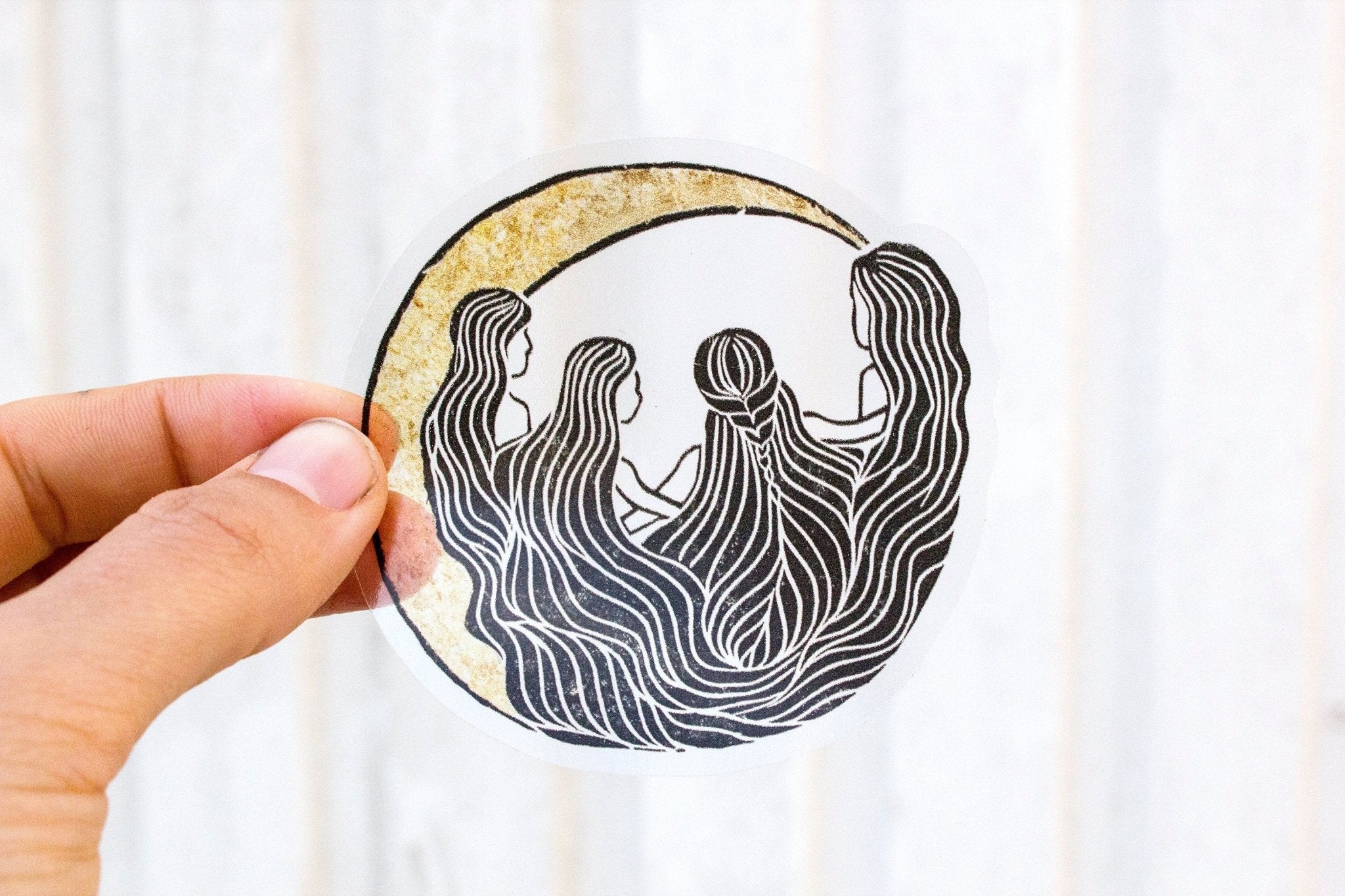 Die singenden Mondfrauen Aufkleber - art.from.ilkas.heart