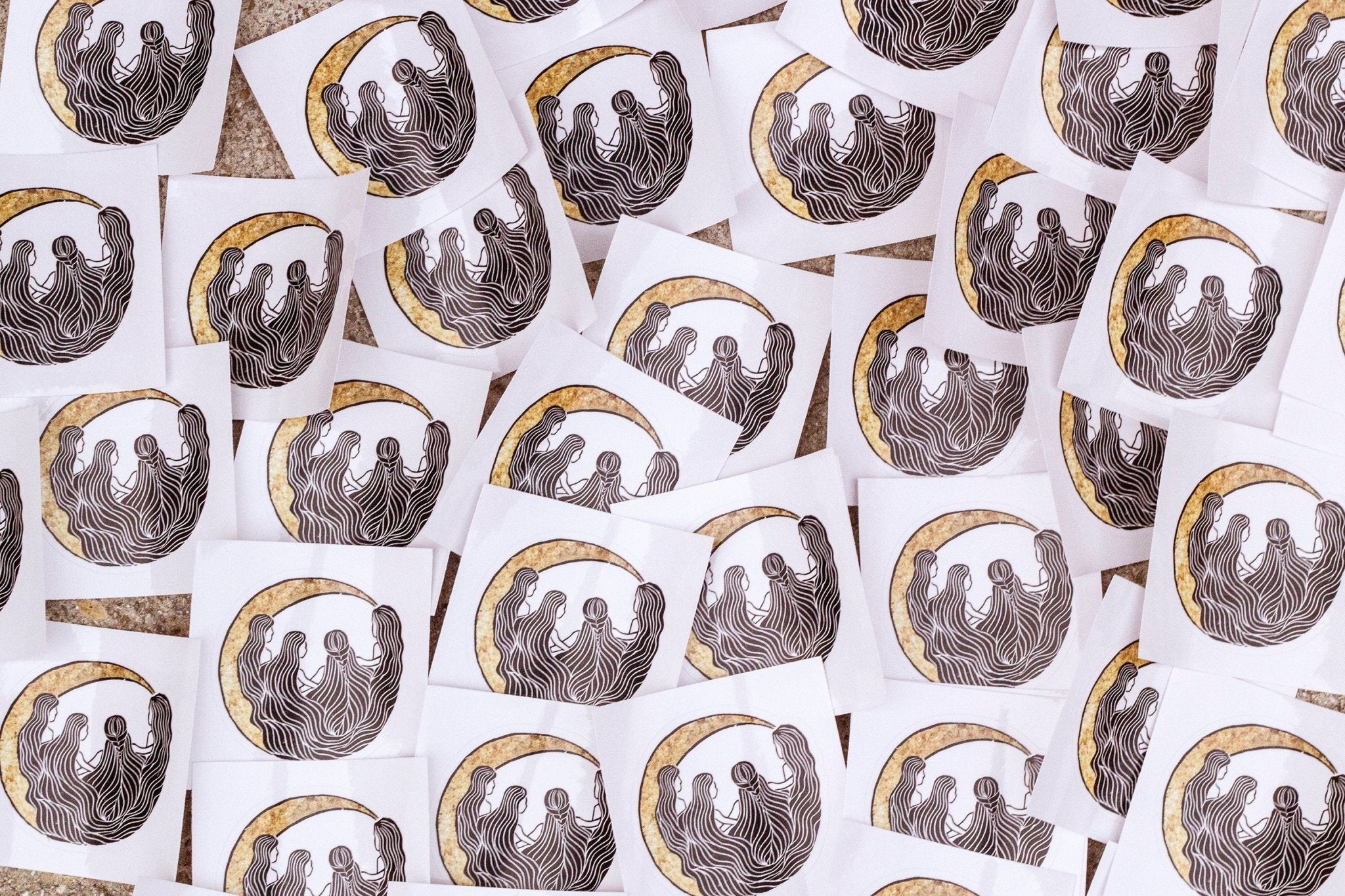 Die singenden Mondfrauen Aufkleber - art.from.ilkas.heart