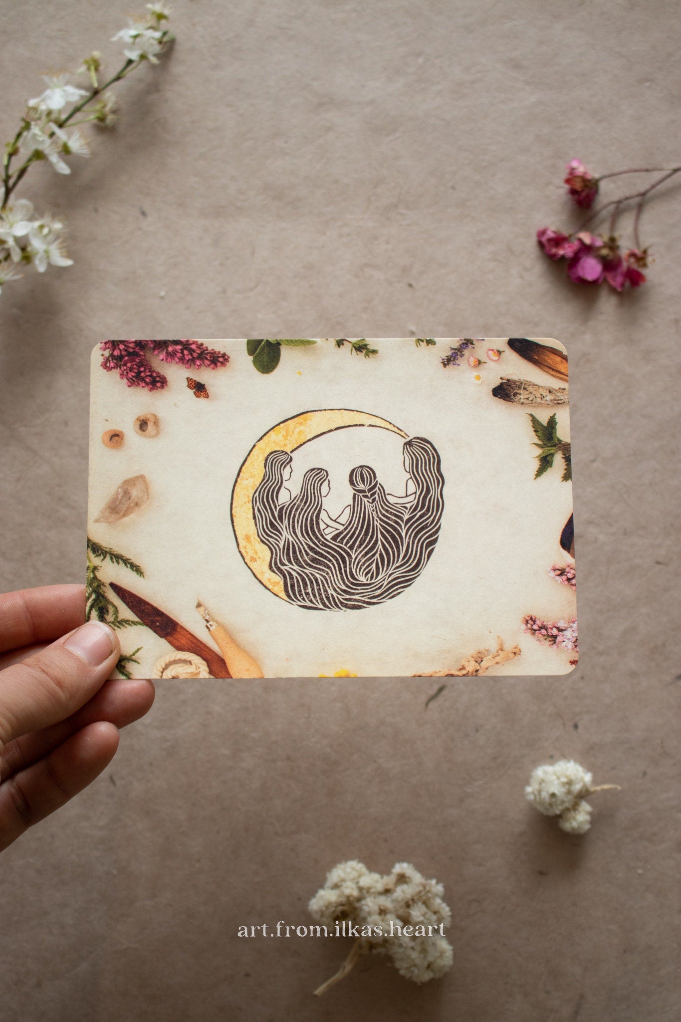 Die singenden Mondfrauen Postkarte - art.from.ilkas.heart  