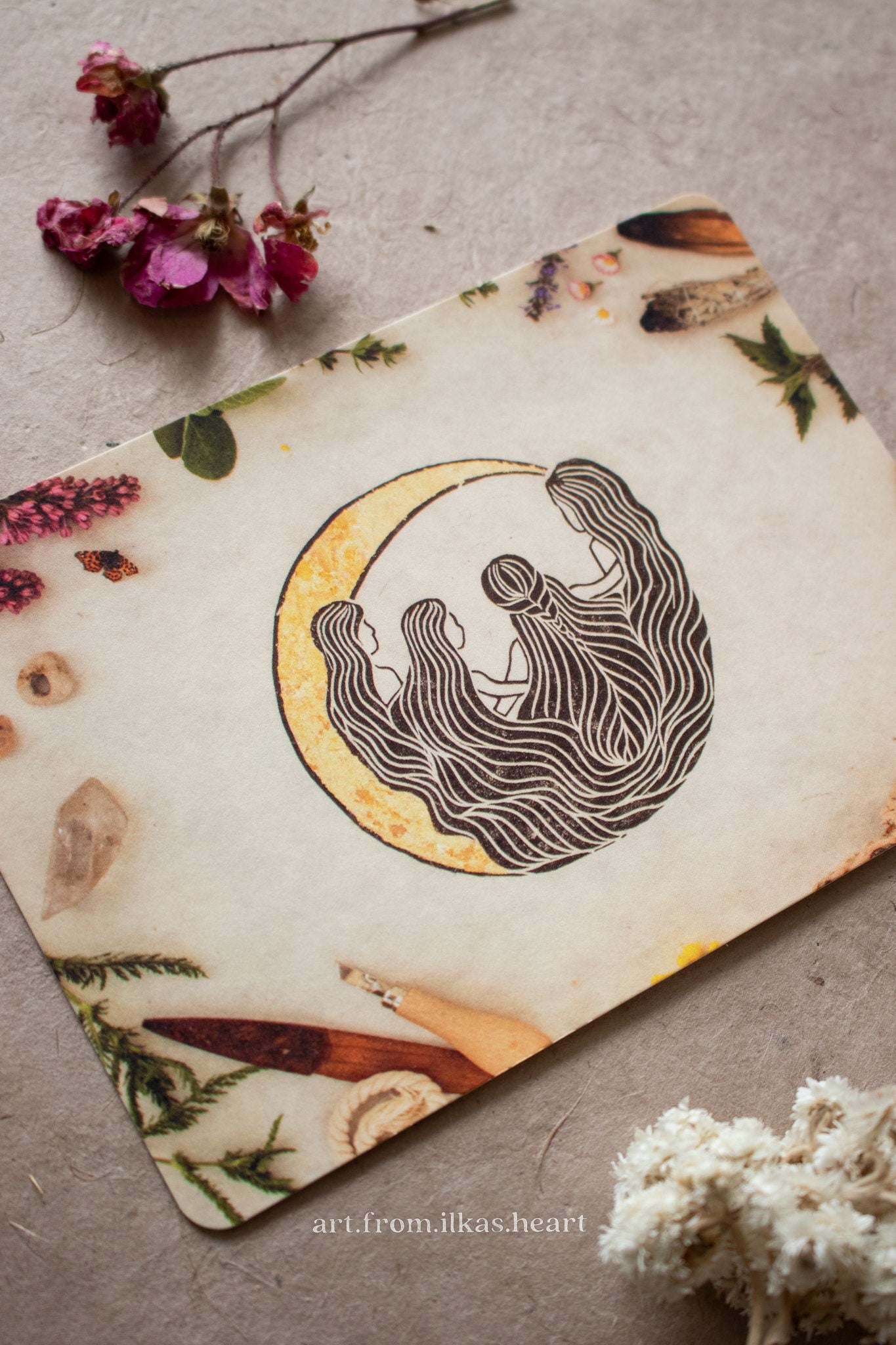 Die singenden Mondfrauen Postkarte - art.from.ilkas.heart  