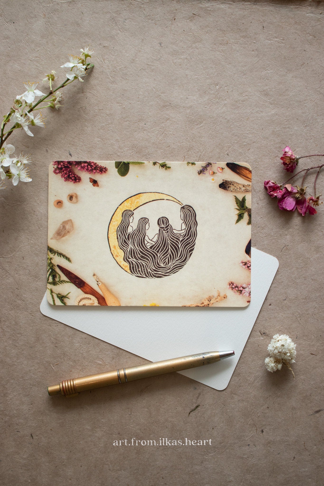 Die singenden Mondfrauen Postkarte - art.from.ilkas.heart  