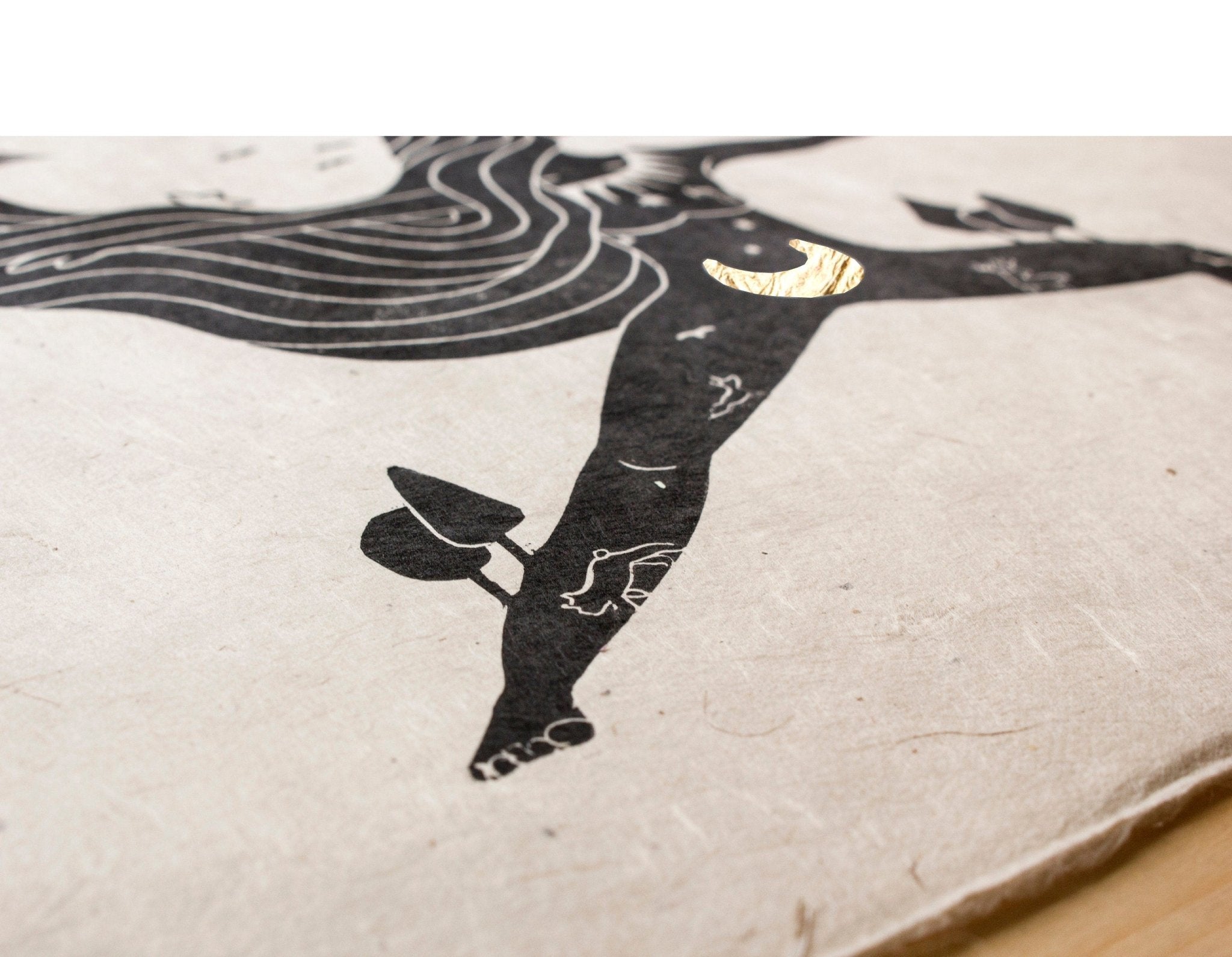 Die wilde Göttin Linoldruck - art.from.ilkas.heart