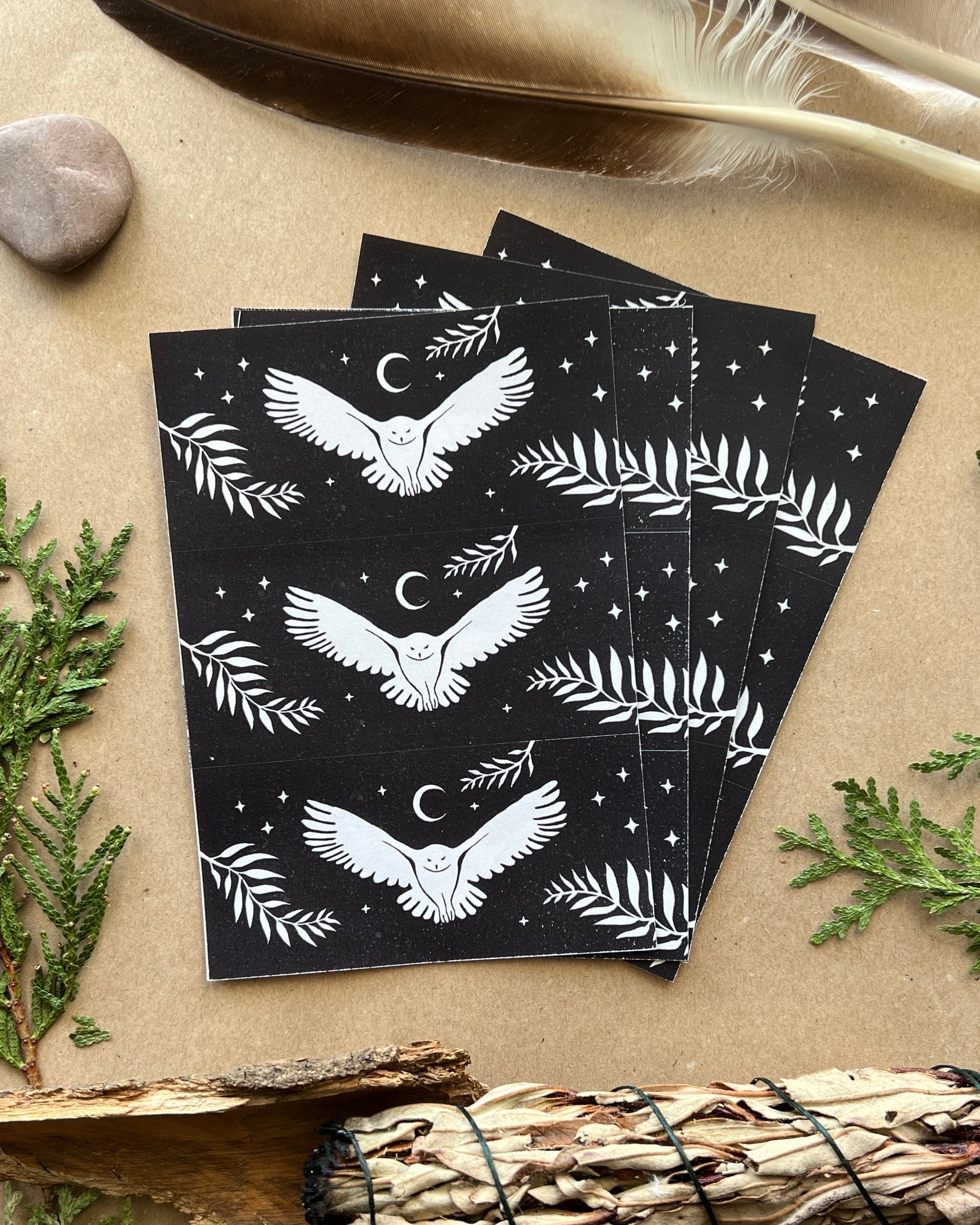 Eulen Medizin Stickerbogen - art.from.ilkas.heart  
