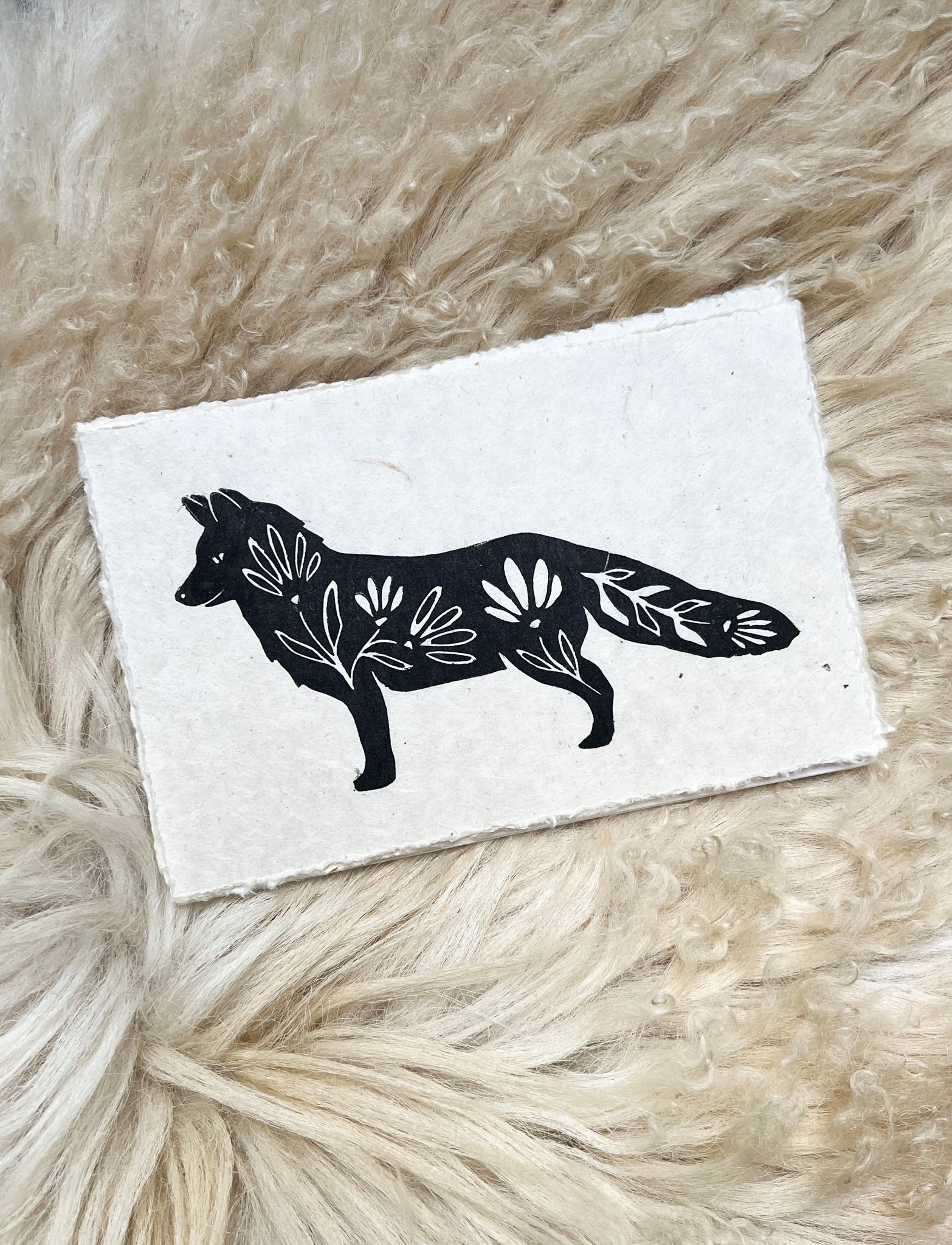 Fuchs & Blumen Linoldruck - art.from.ilkas.heart  
