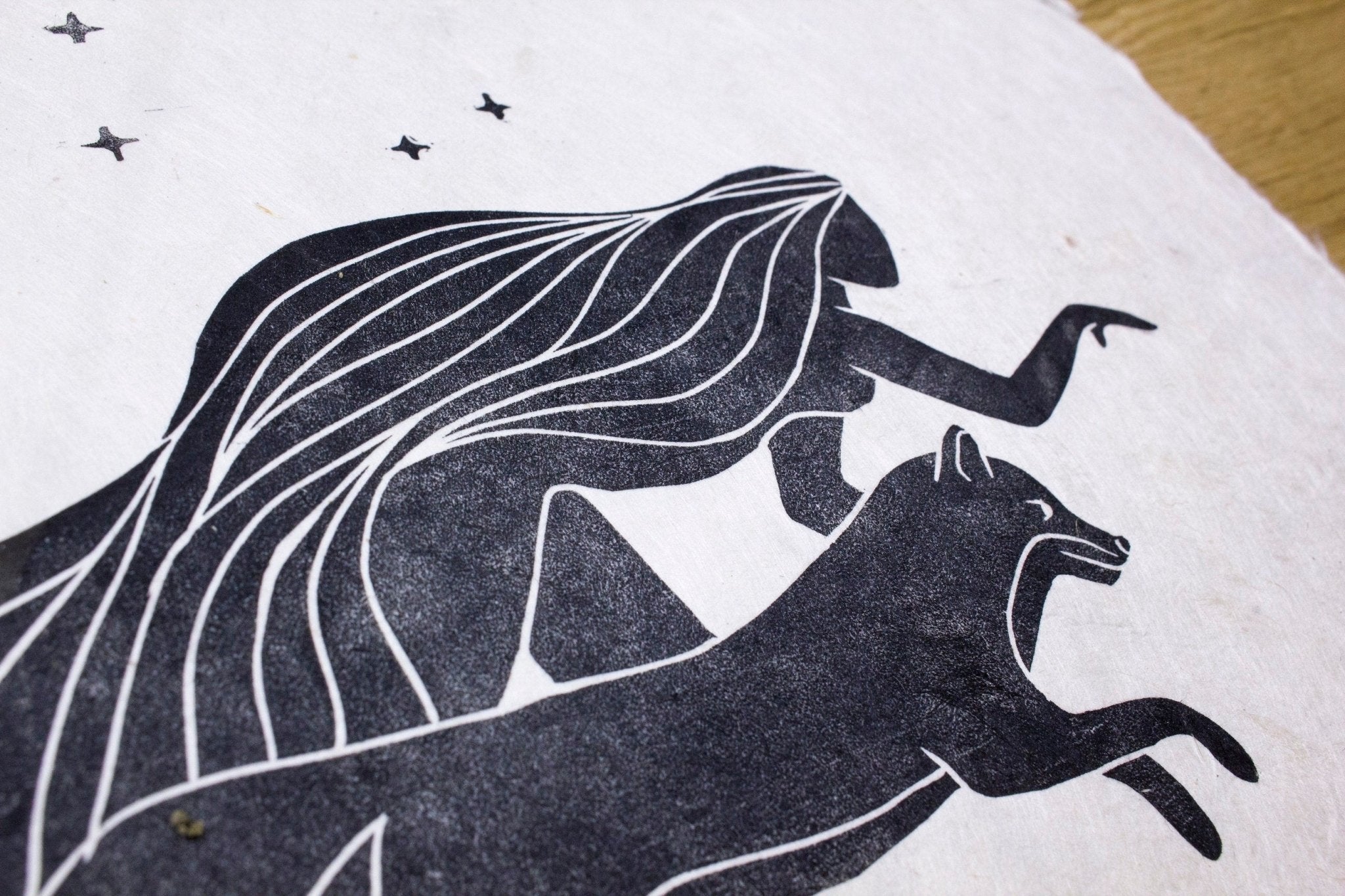 Fuchs Frau Linoldruck - art.from.ilkas.heart