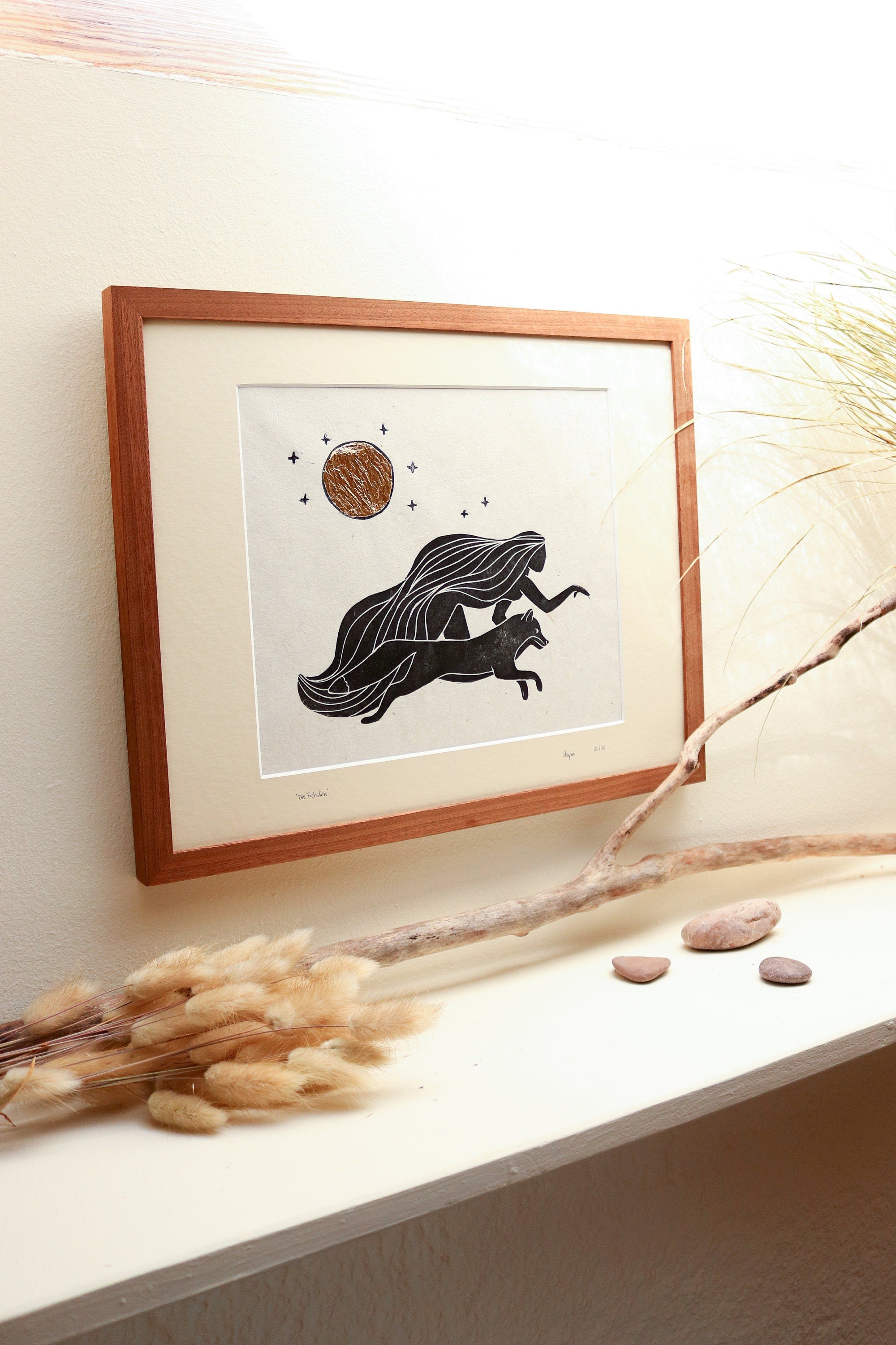 Fuchs Frau Linoldruck - art.from.ilkas.heart  