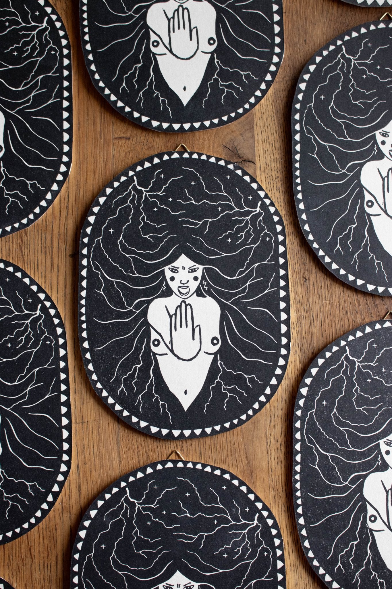 Die Wut - Linoldruck - art.from.ilkas.heart