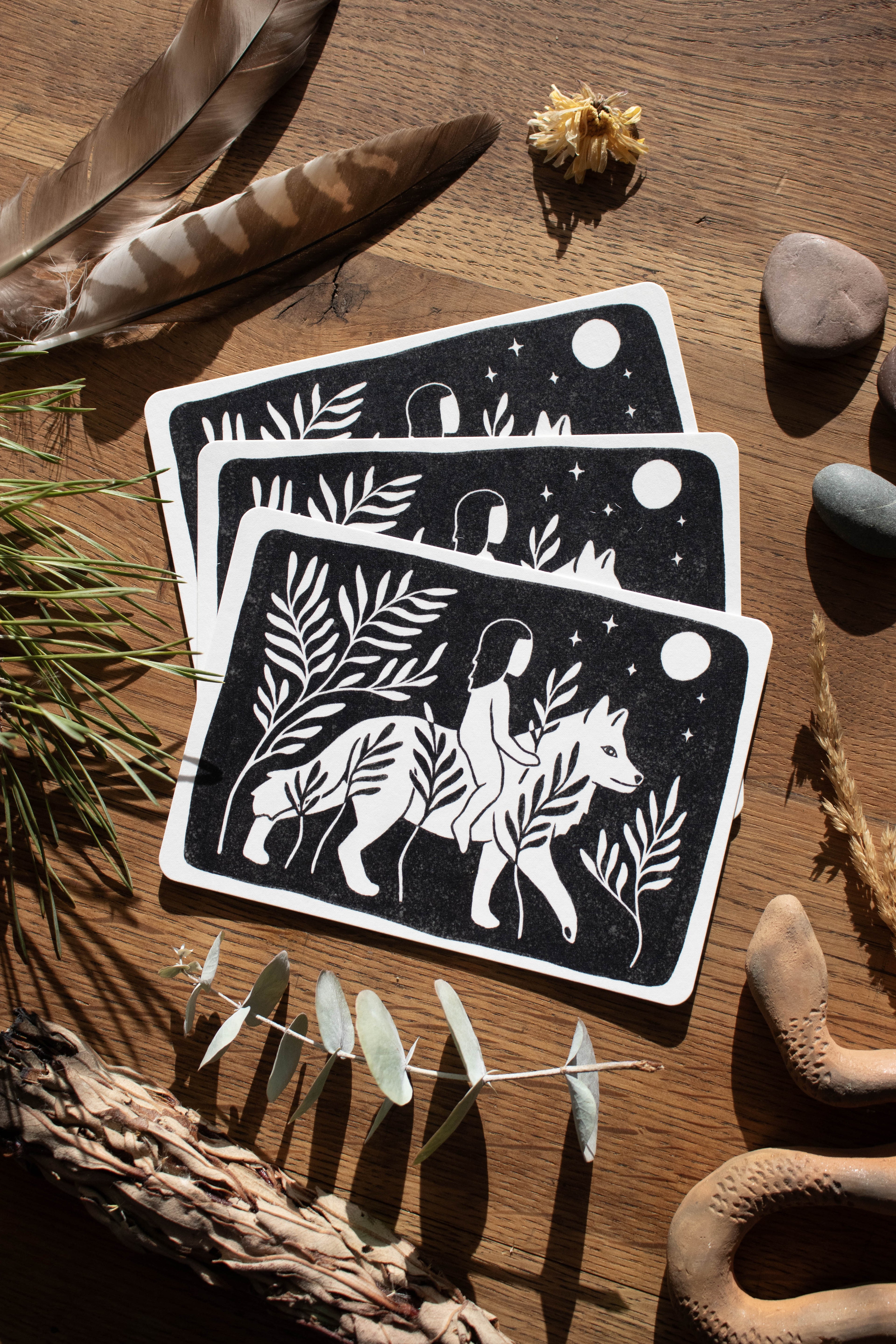 Wolf Mother of the wild Child - Postkarte - art.from.ilkas.heart