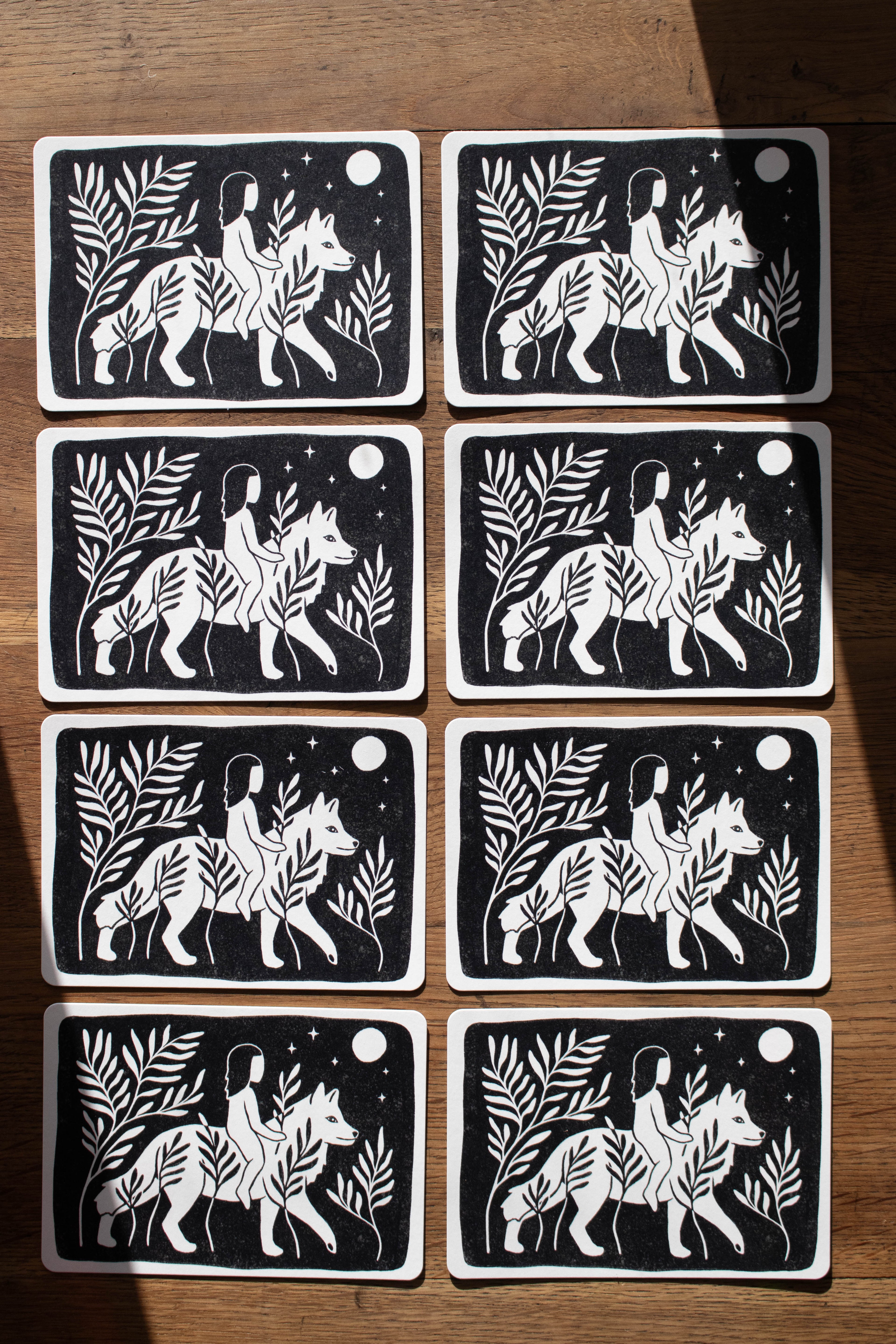 Wolf Mother of the wild Child - Postkarte - art.from.ilkas.heart