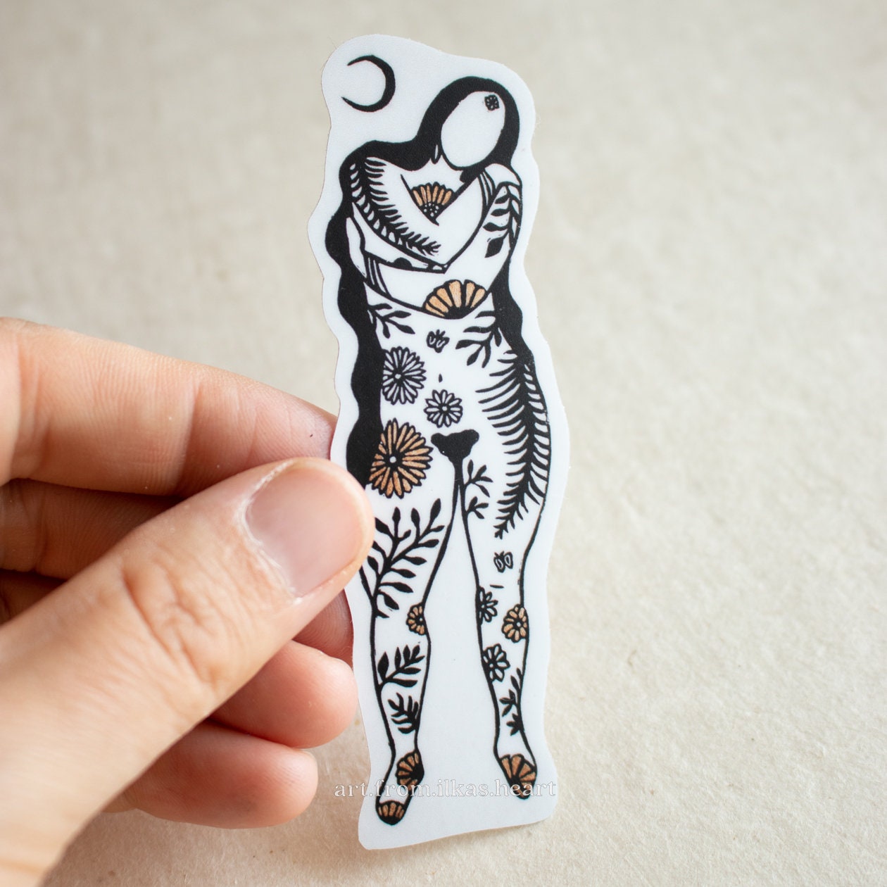 Goddess Embracing herself Aufkleber - art.from.ilkas.heart  