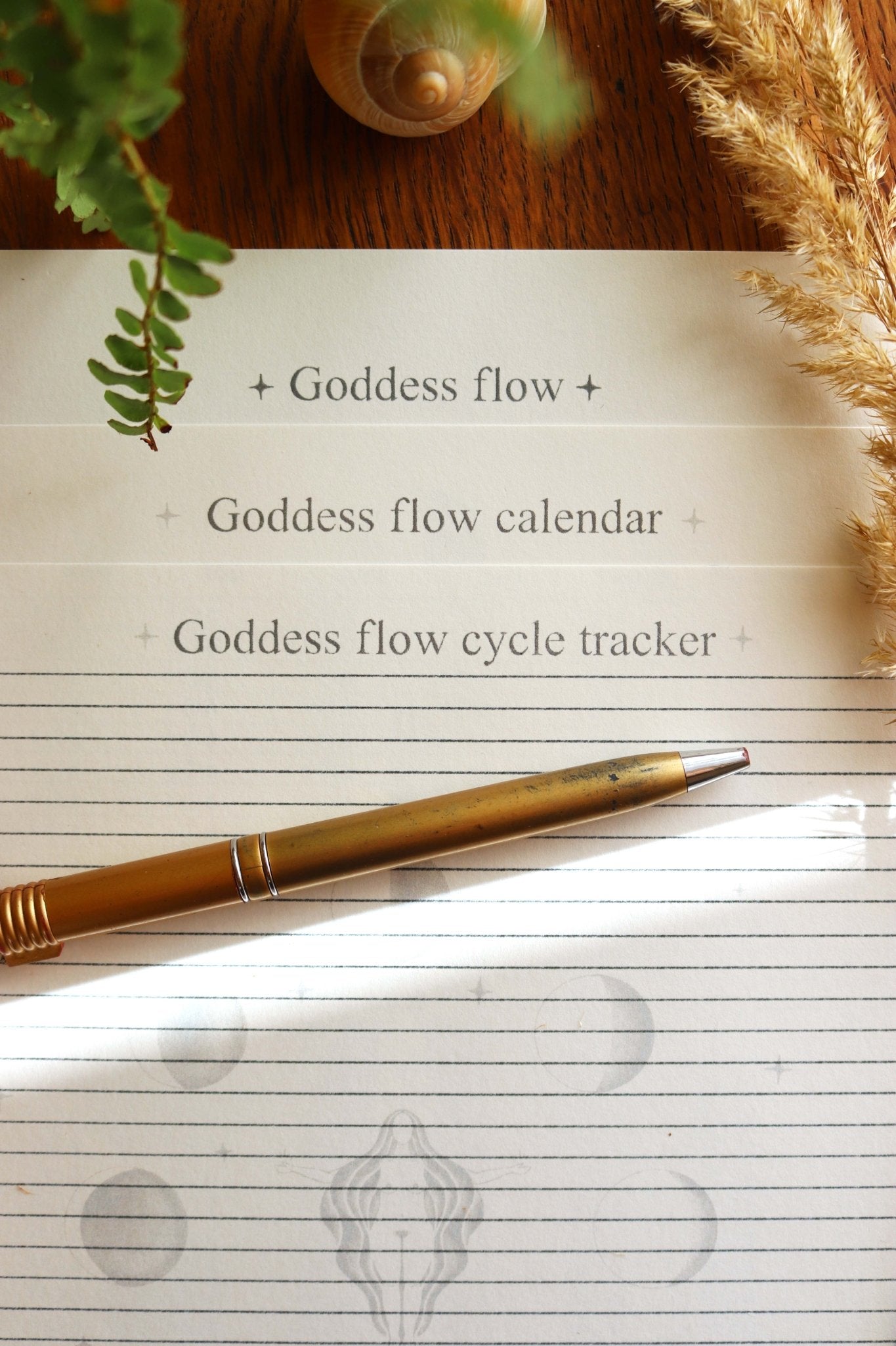 Goddess Flow - Kalender und Zyklustracker – zum Ausdrucken für zu Hause - art.from.ilkas.heart
