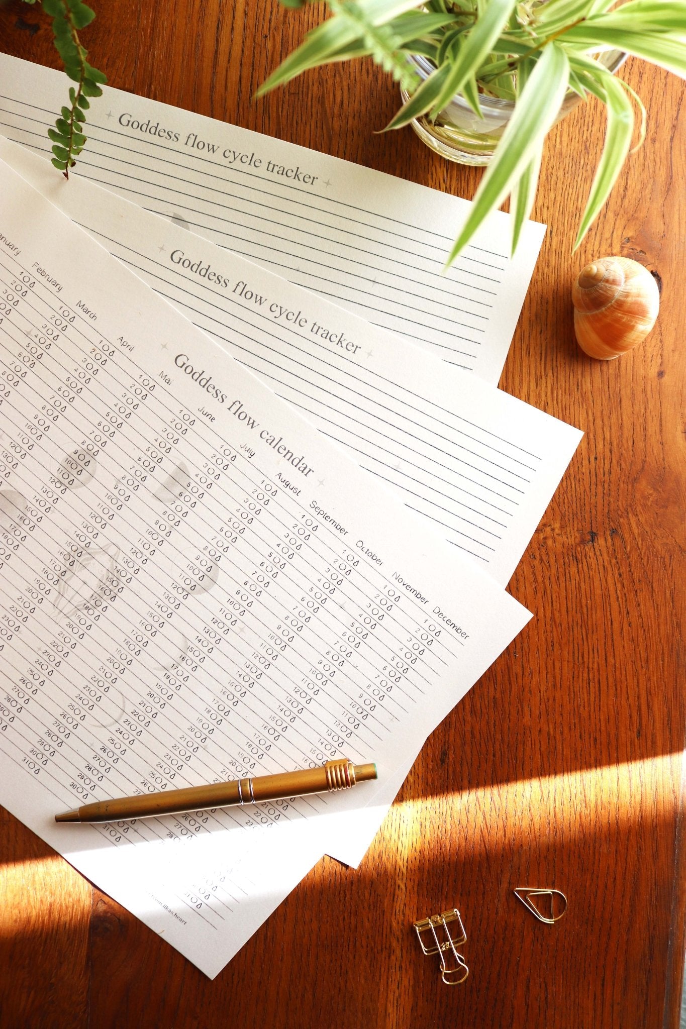 Goddess Flow - Kalender und Zyklustracker – zum Ausdrucken für zu Hause - art.from.ilkas.heart