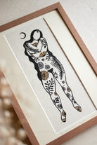 Goddess embracing herself Linoldruck - art.from.ilkas.heart  