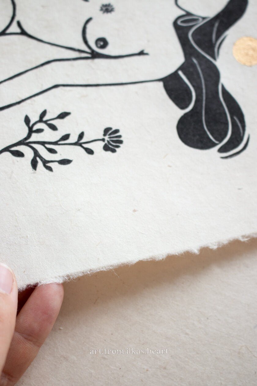 Goddess of Grace Linoldruck - art.from.ilkas.heart