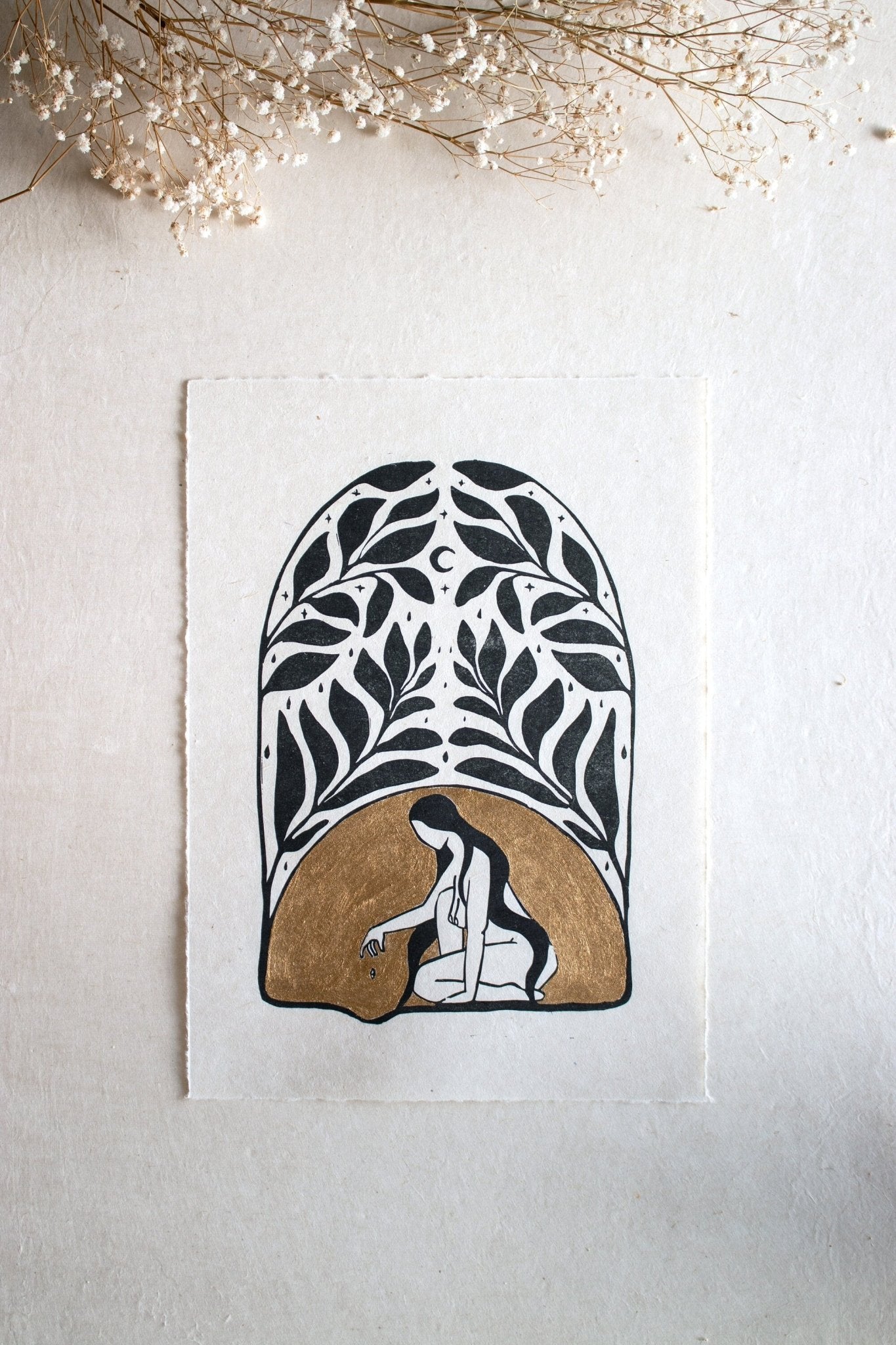 Goddess of healing seeds Linoldruck - art.from.ilkas.heart