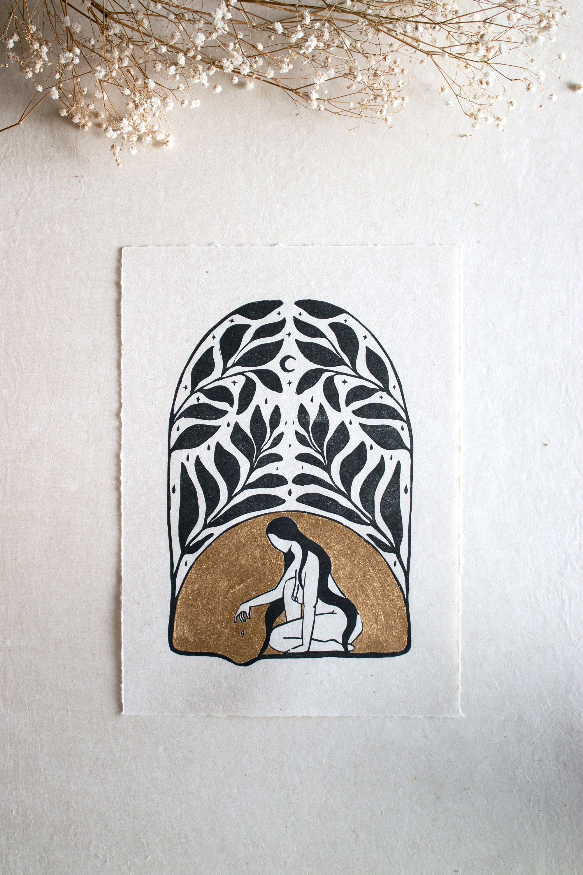Goddess of healing seeds Linoldruck - art.from.ilkas.heart  