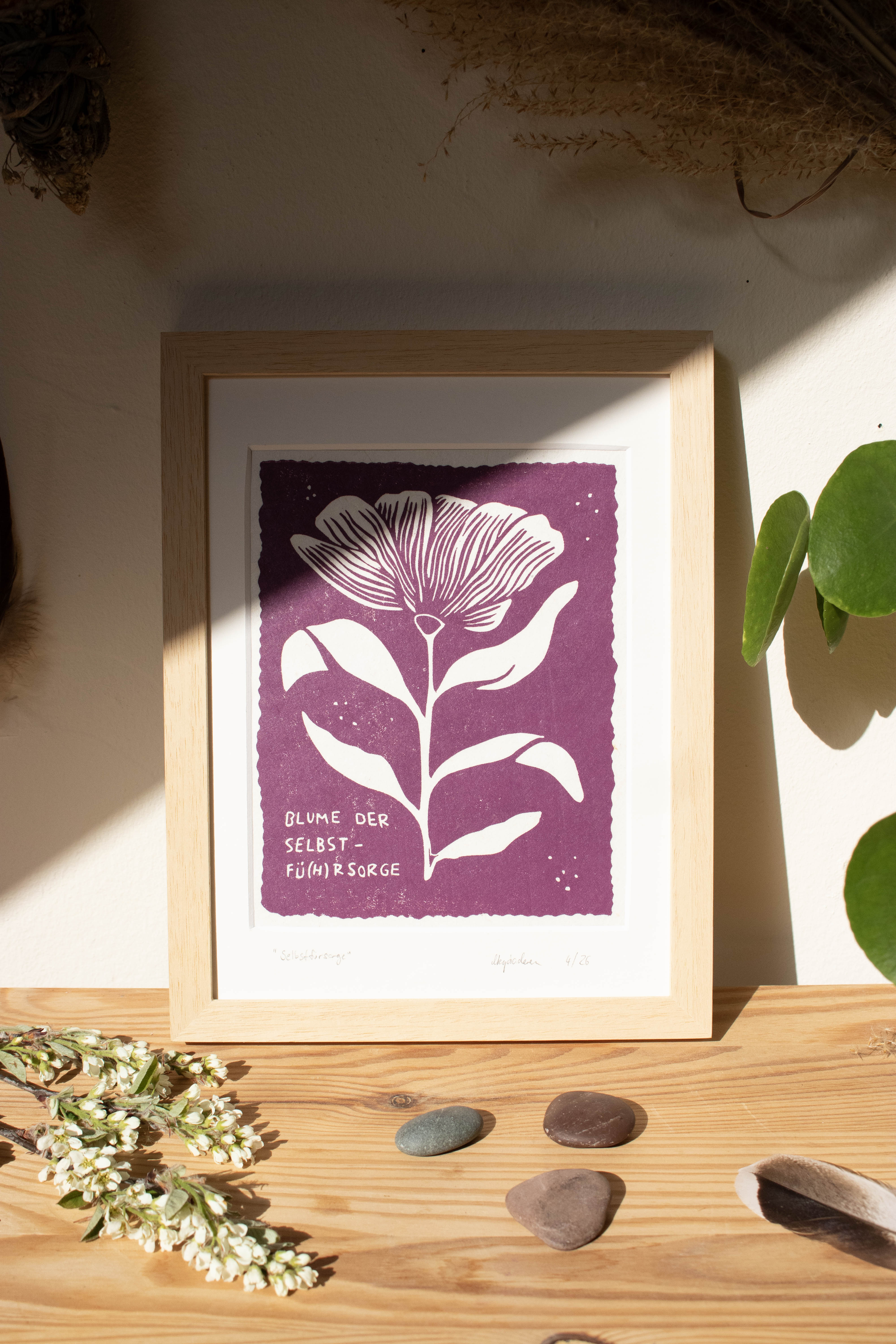 Rahmen & Passepartout für die Blume der Selbstfürsorge - art.from.ilkas.heart