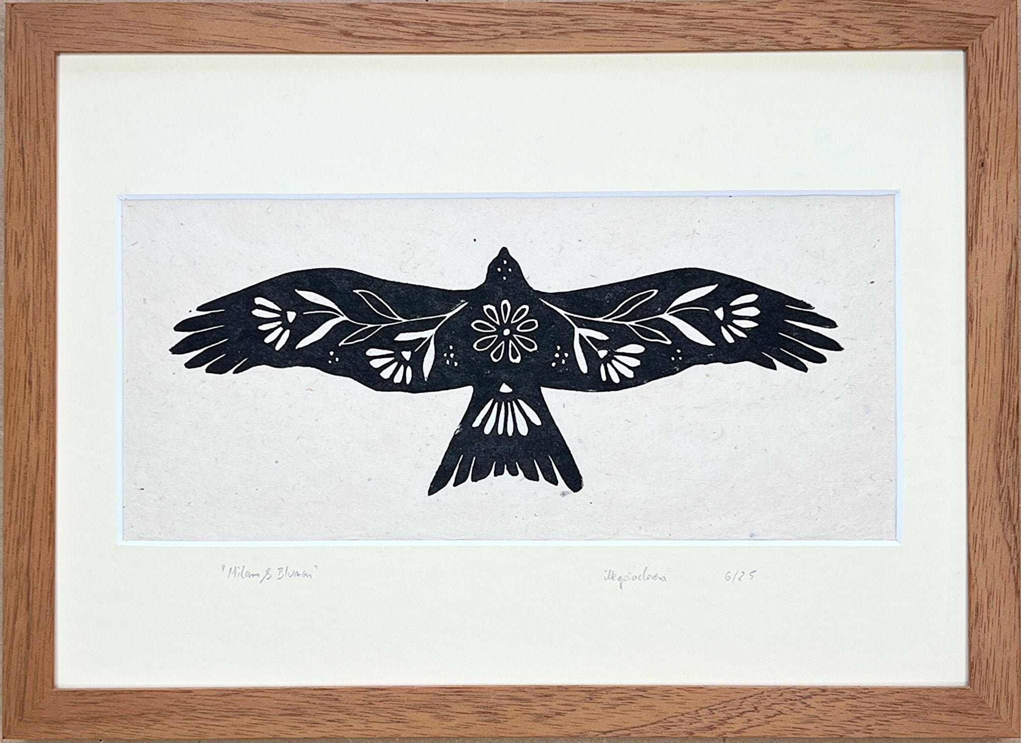 Milan & Blumen Linoldruck - art.from.ilkas.heart