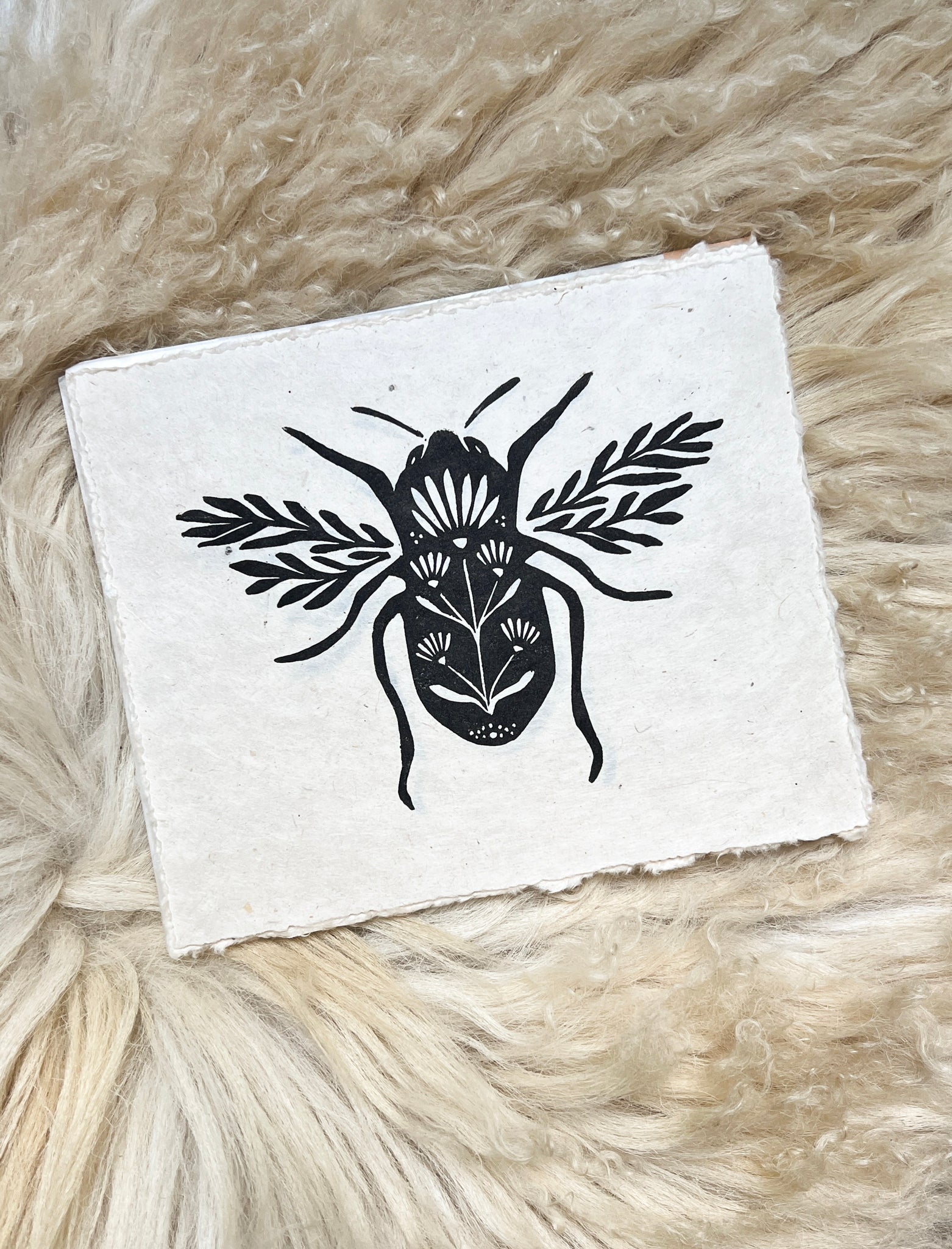 Hummel & Blumen Linoldruck - art.from.ilkas.heart