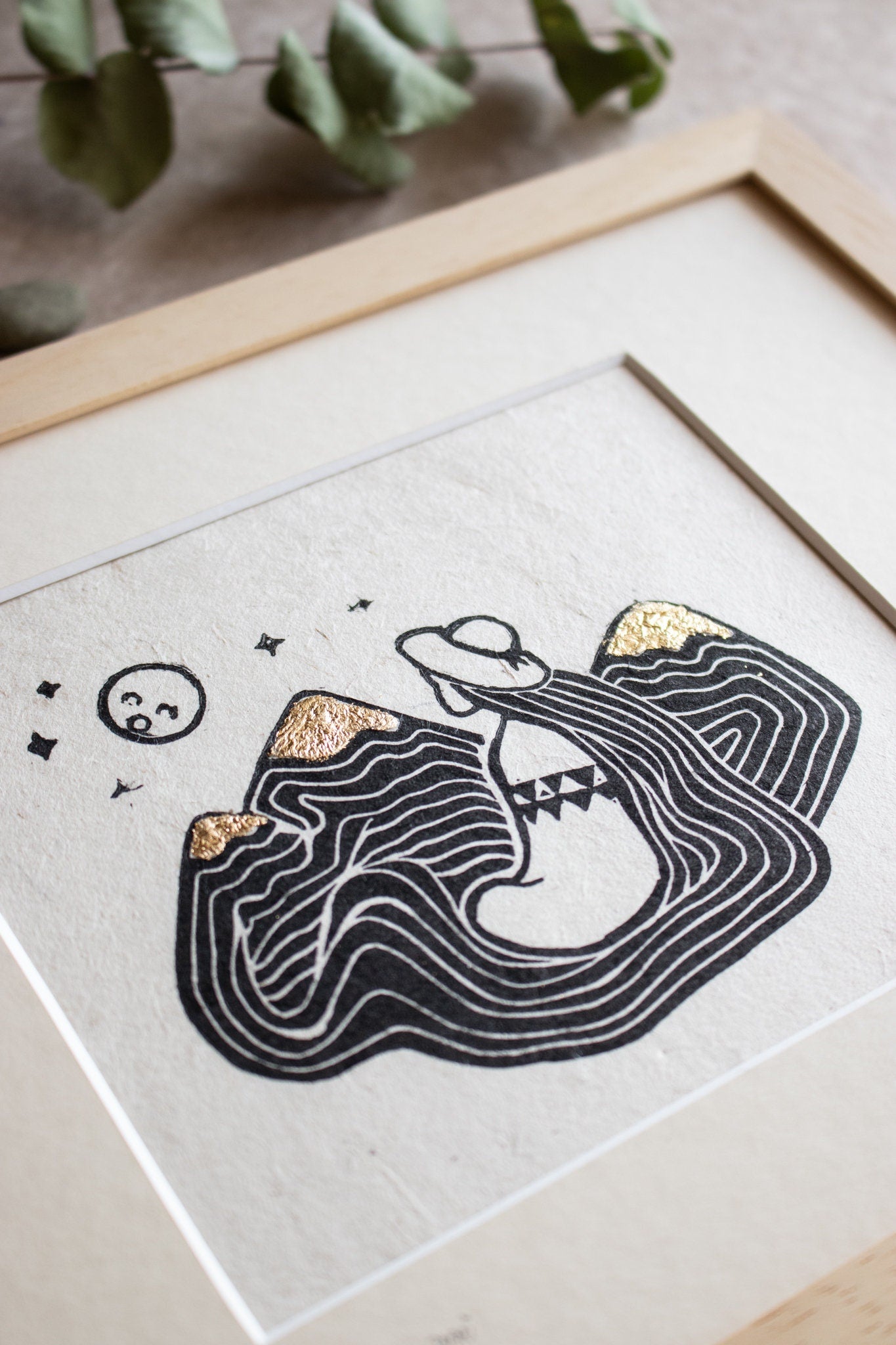 Mutter der Berge Linoldruck - art.from.ilkas.heart  