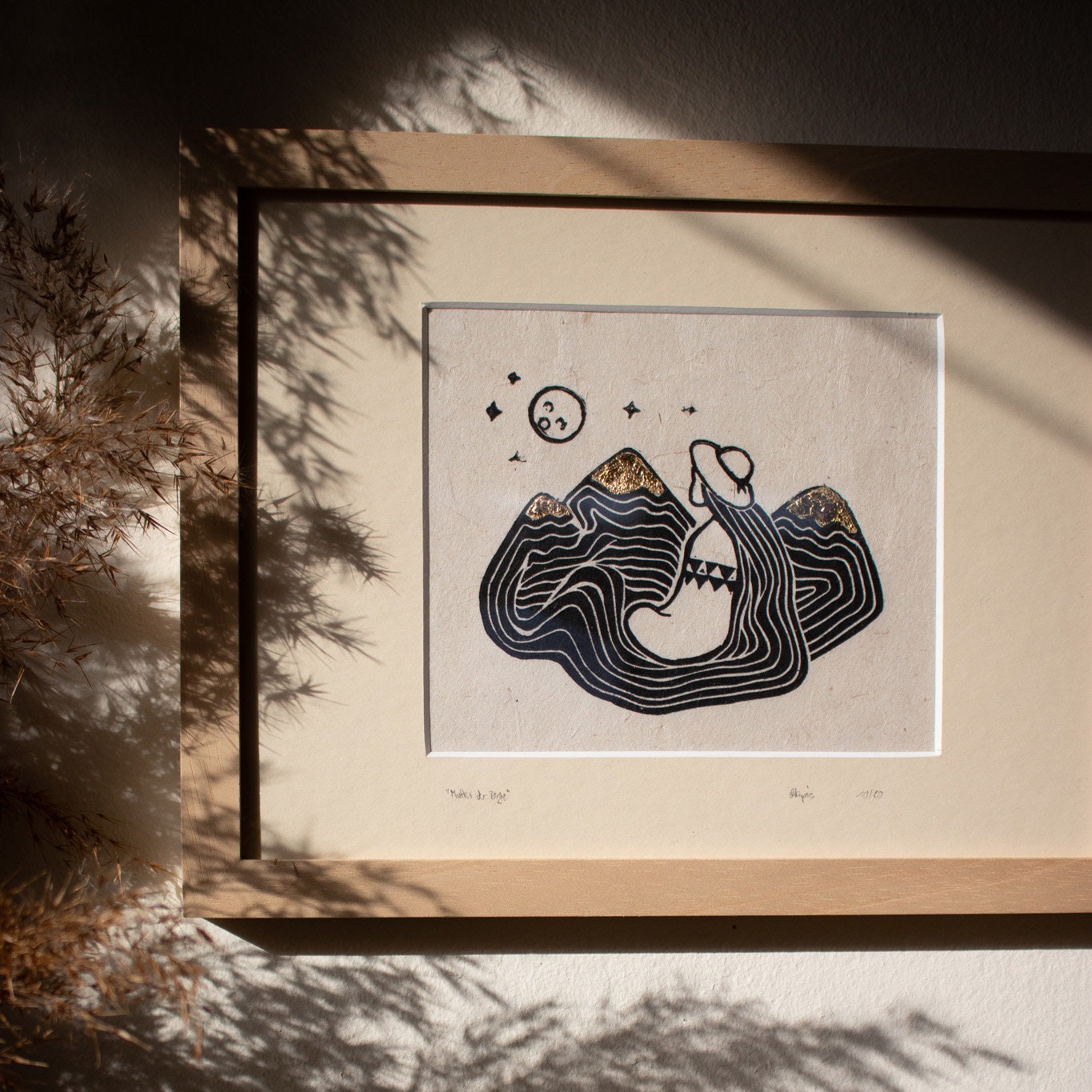 Mutter der Berge Linoldruck - art.from.ilkas.heart  