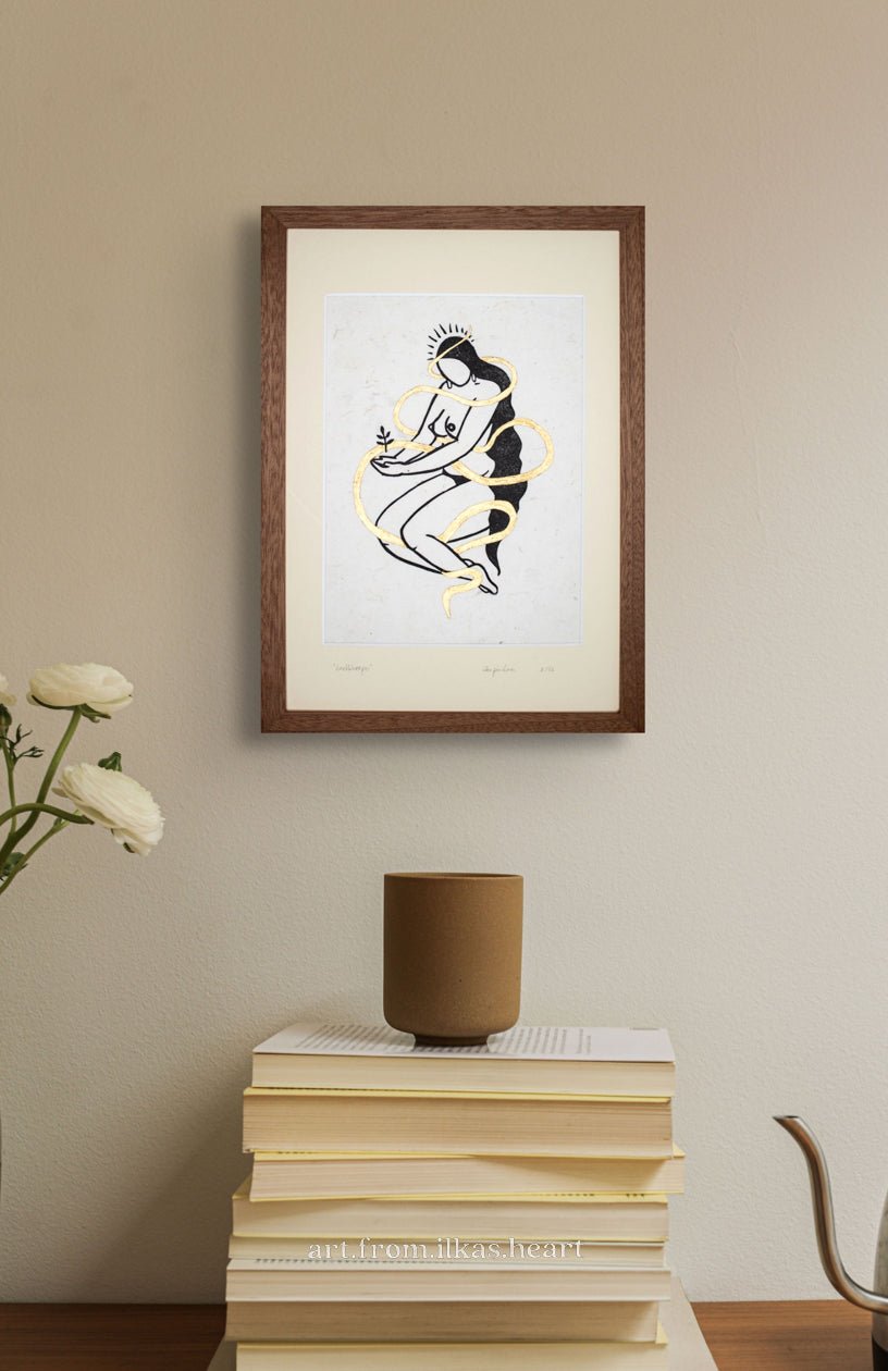 Rahmen & Passepartout für The Earthkeeper Goddess - art.from.ilkas.heart